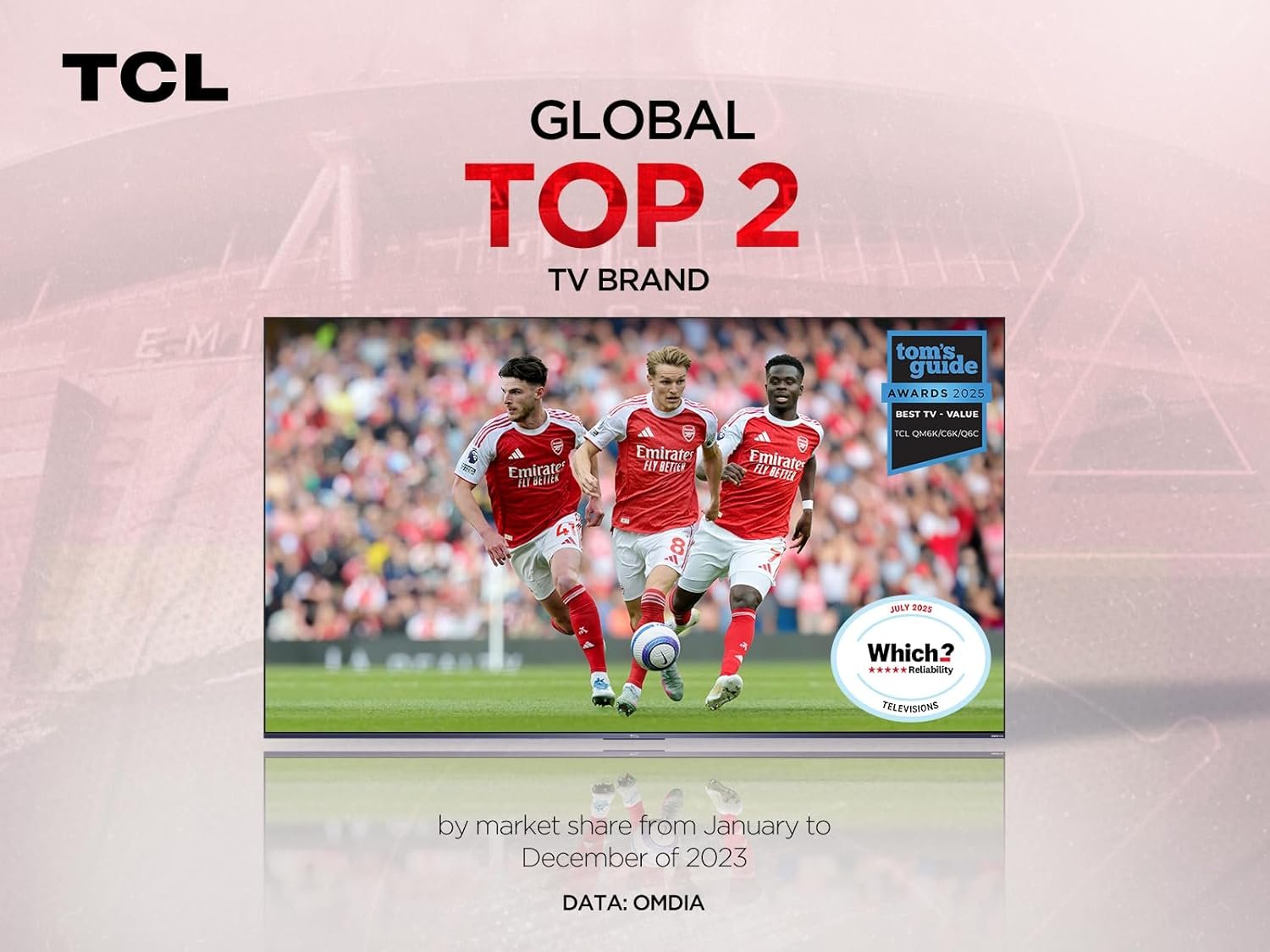 TCL 65Q6C-UK QD-Mini LED TV, 4K HDR Premium 1000nits, Smart TV Powered by Google TV (Dolby Vision IQ & Atmos, Onkyo 2.1 Sound System, 144Hz Motion Clarity Pro, 2025 Model) - Image 5