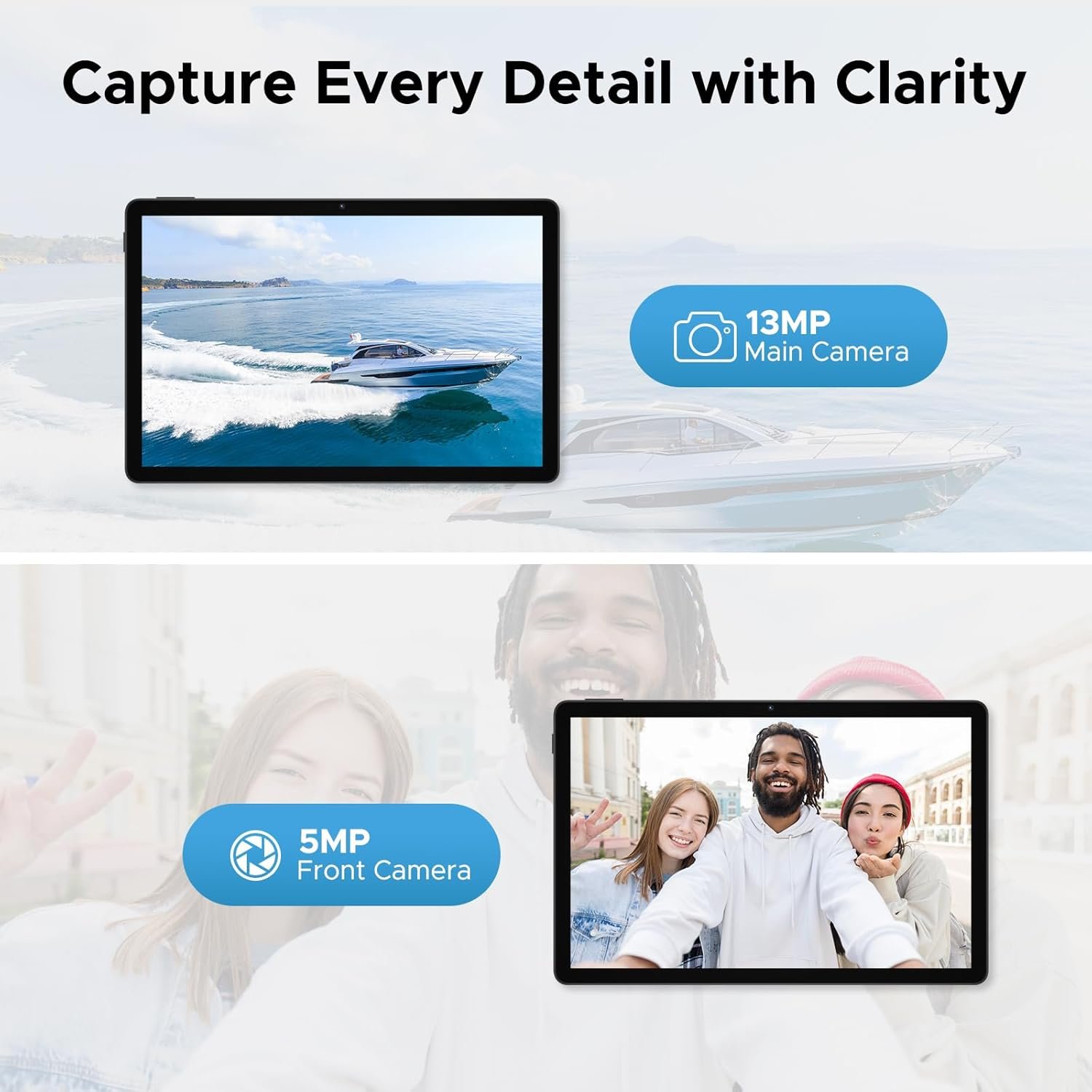 DOOGEE U11 2026 Newest Android 16 Tablet 11 Inch, Gemini AI Android Tablets Octa-Core 16GB RAM 128GB ROM(TF 2TB), 8580mAh Battery, Widevine L1|3.5mm Jack|GMS|5G WiFi Tablet with Keyboard&Pen, Gray - Image 8