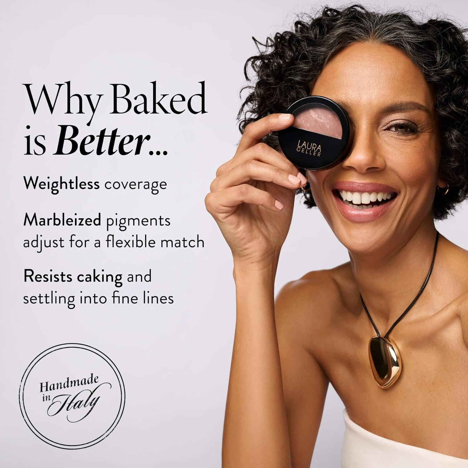 LAURA GELLER NEW YORK Award-Winning Baked Balance-n-Brighten Color Correcting Powder Foundation - Golden Medium - Buildable Light to Medium Coverage - Demi-Matte Natural Finish - Image 7