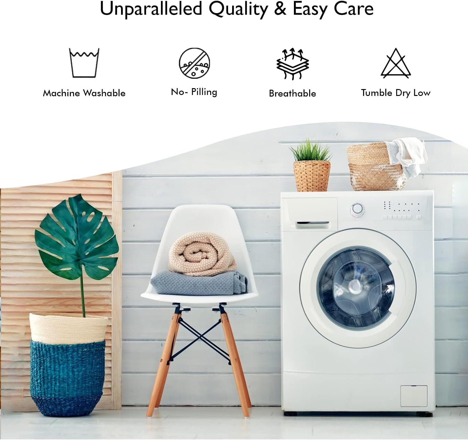 LINENWALAS Double 4 Pcs Bed Sheet Set,100% Organic Bamboo Bedding Set, Cooling Vegan Silk Bedsheets Set with 1 Fitted Sheet, 1 Flat Sheet & 2 Pillowcases (Double, White) - Image 8