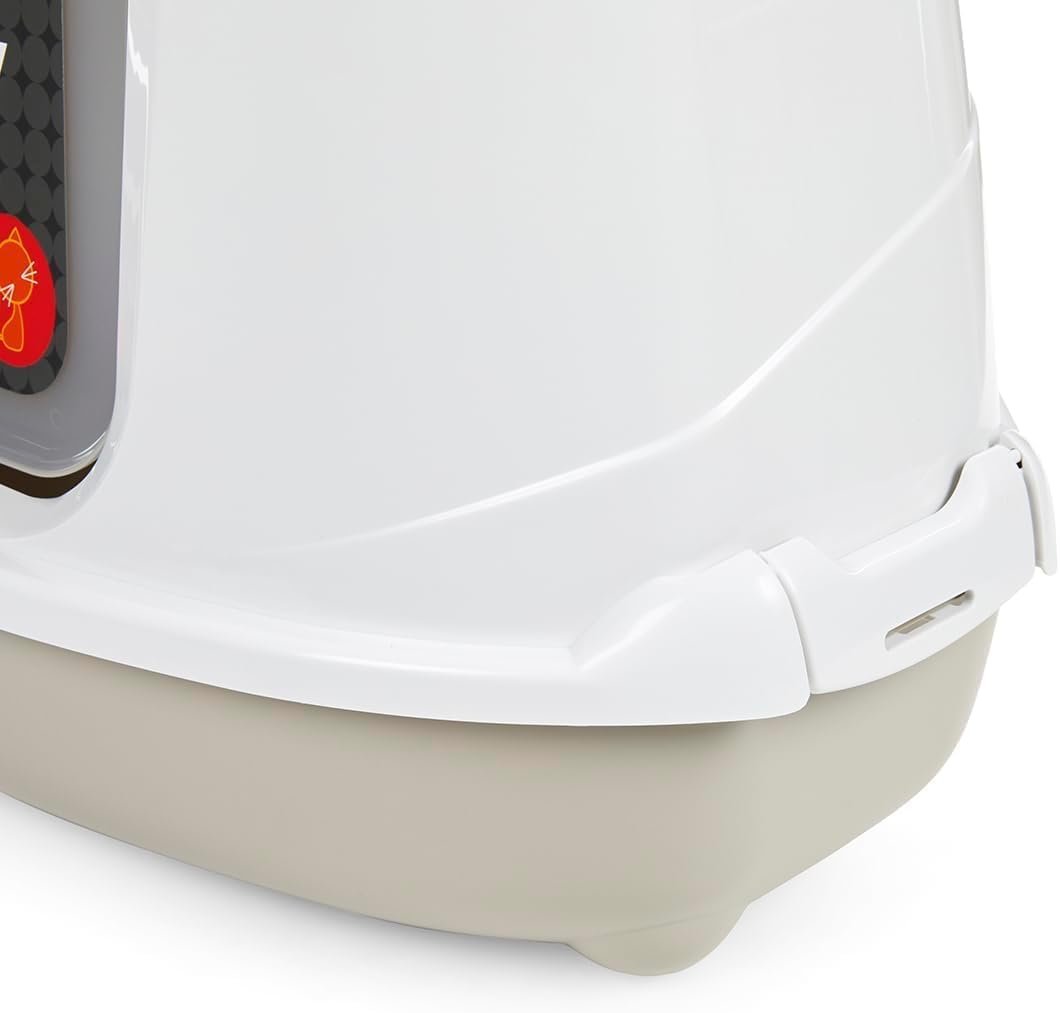 Petface Hooded Corner Cat Litter Tray, Pet Privacy, Reduce Odours & Keep Your Home Fresh, Scoop Provided, 56L x 38W x 46H cm - Image 3