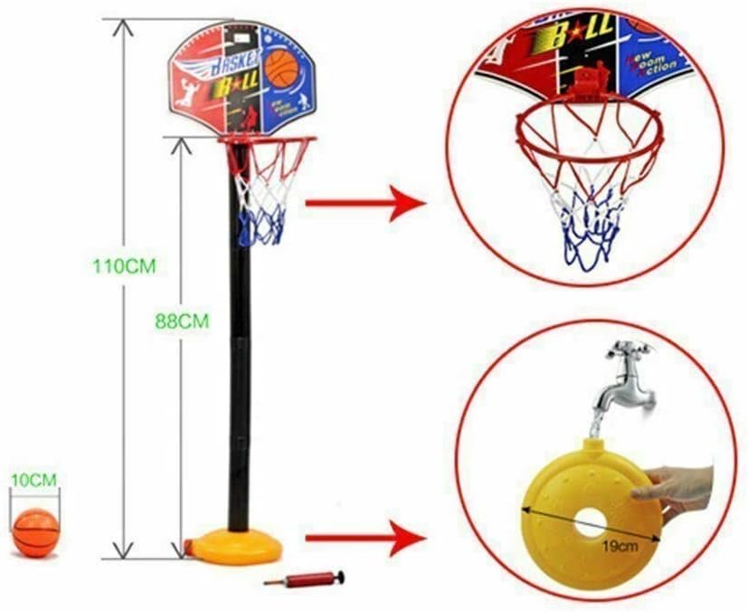 Xwin Basketball Hoop and Stand - Adjustable Height up to 210CM, Portable Outdoor and Indoor Basketball Set with Ball and Pump - Sports Activity Toy Gift for Boys & Girls Ages 3+ Years - Image 2