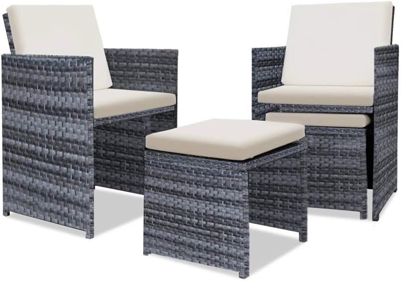 Panana 8 Seater Rattan Garden Dining Set with Table, 4 Chairs & 4 Stools, Cube Space Saving Outdoor Furniture for Patio, Conservatory & Garden - Image 5