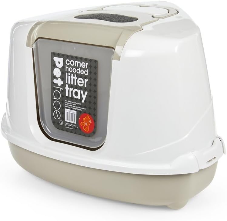 Petface Hooded Corner Cat Litter Tray, Pet Privacy, Reduce Odours & Keep Your Home Fresh, Scoop Provided, 56L x 38W x 46H cm - Image 7