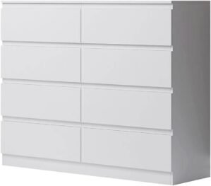 FWStyle Matt White 8 Drawer Chest M...