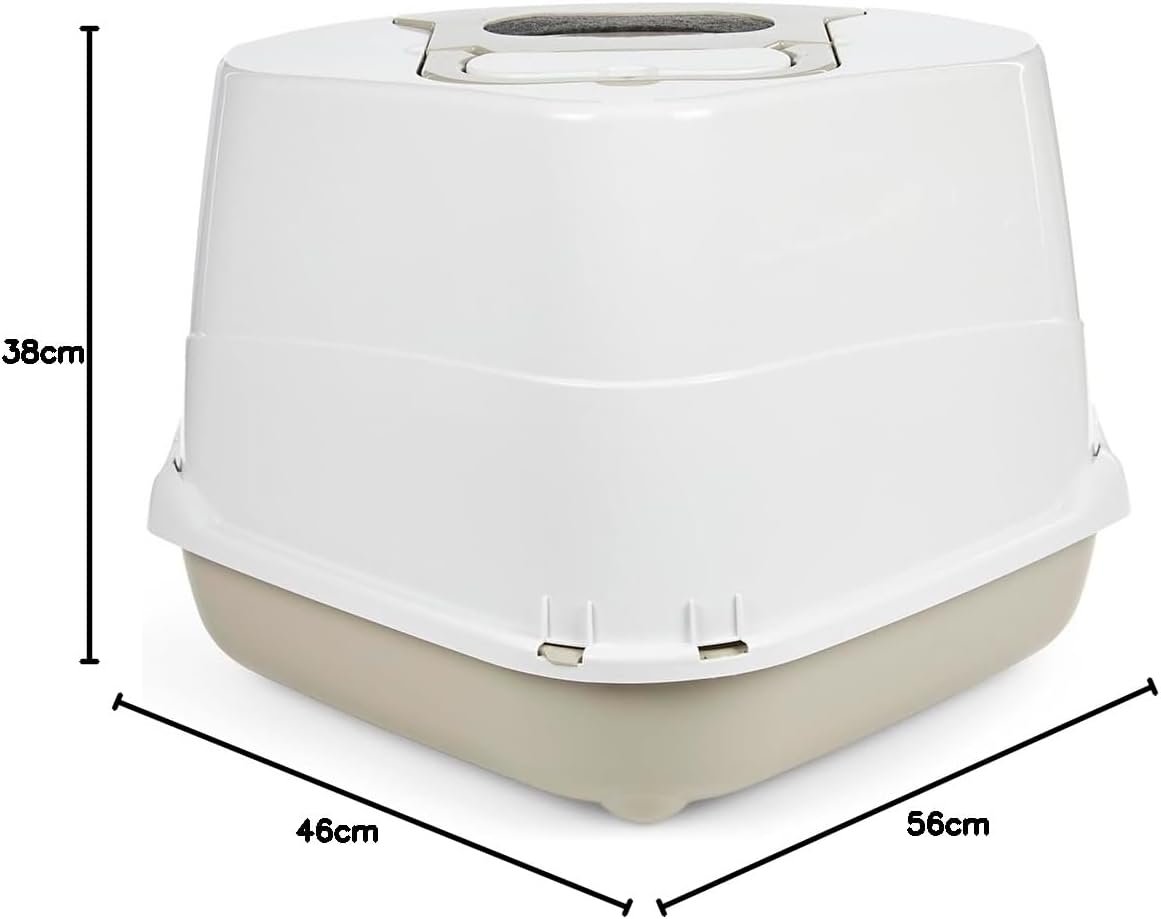 Petface Hooded Corner Cat Litter Tray, Pet Privacy, Reduce Odours & Keep Your Home Fresh, Scoop Provided, 56L x 38W x 46H cm - Image 8