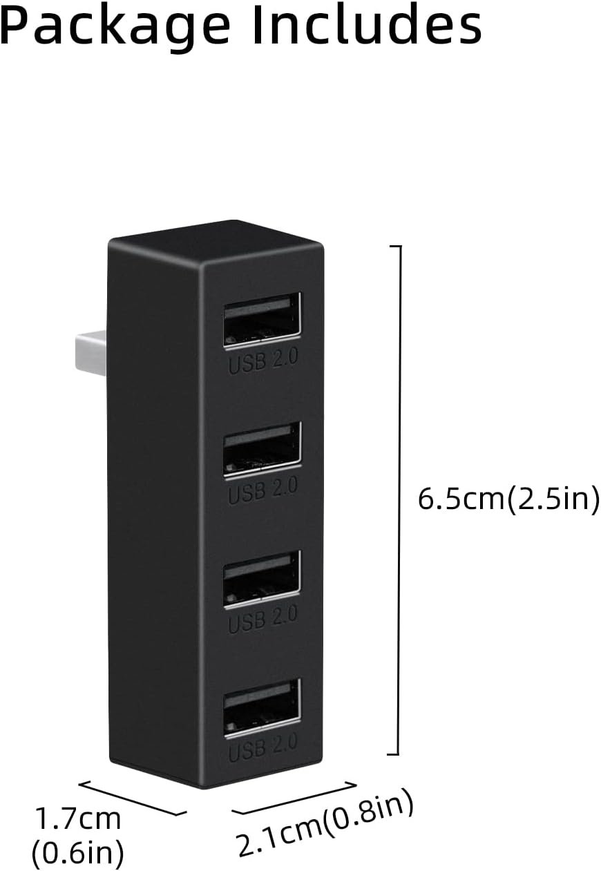 Xbox Series X/S USB Hub 2.0,Mcbazel 4 Ports Multiport USB Extender High Speed USB Hub Portable Splitter Expansion Adapter Compatible with Xbox Series X/S Console - Black - Image 8