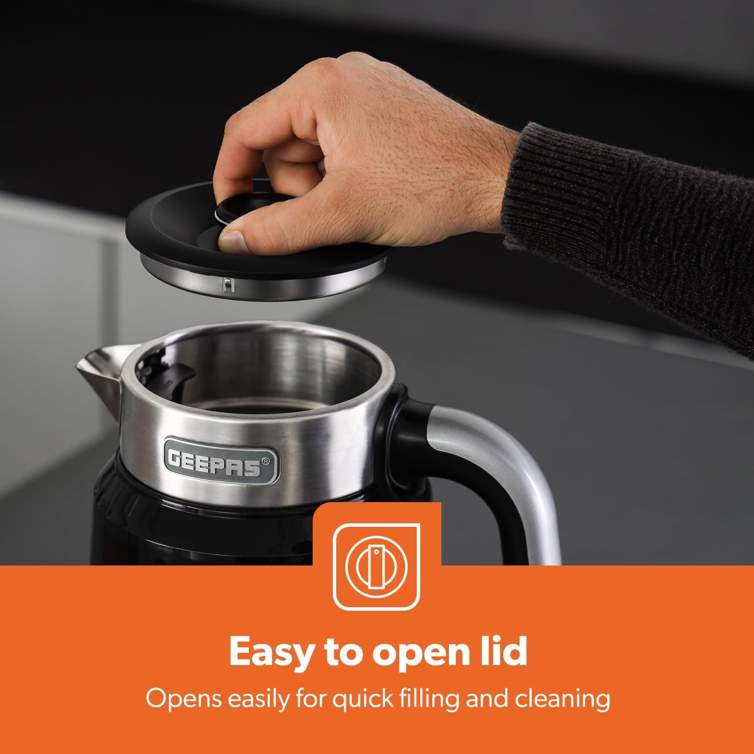 GEEPAS Digital Electric Kettle | 1.7L Wifi Tuya Smart App Control Alexa Google Voice Compatible Digital Display Auto Shut Off Cool Touch Stainless Steel Strix controller | 2 Year Warranty 2200W Black - Image 6