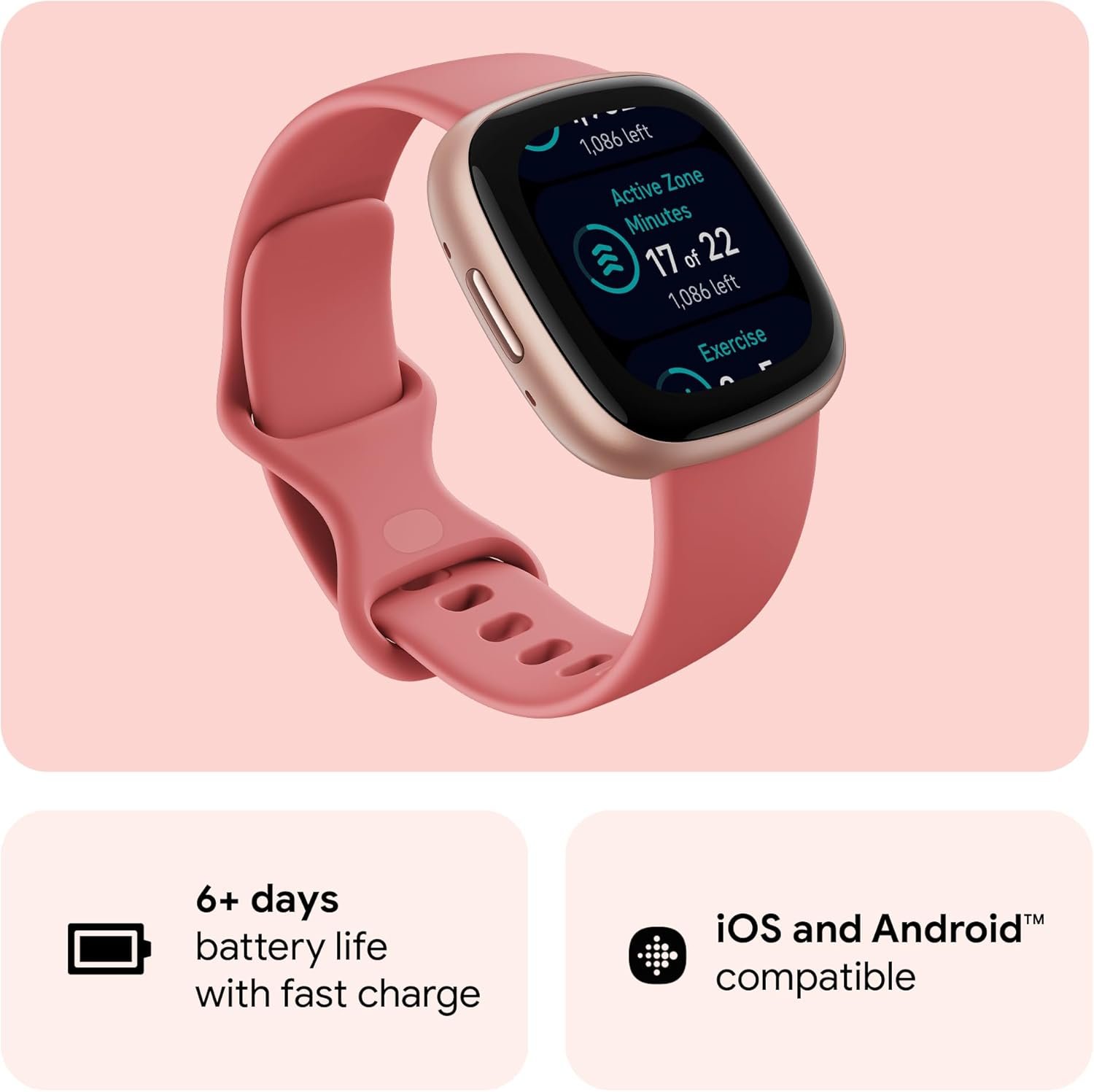 Google Fitbit Versa 4 Fitness Smartwatch with built-in GPS and up to 6 days battery life - compatible with iOS 15 or higher & Android OS 9.0 or higher - Image 2