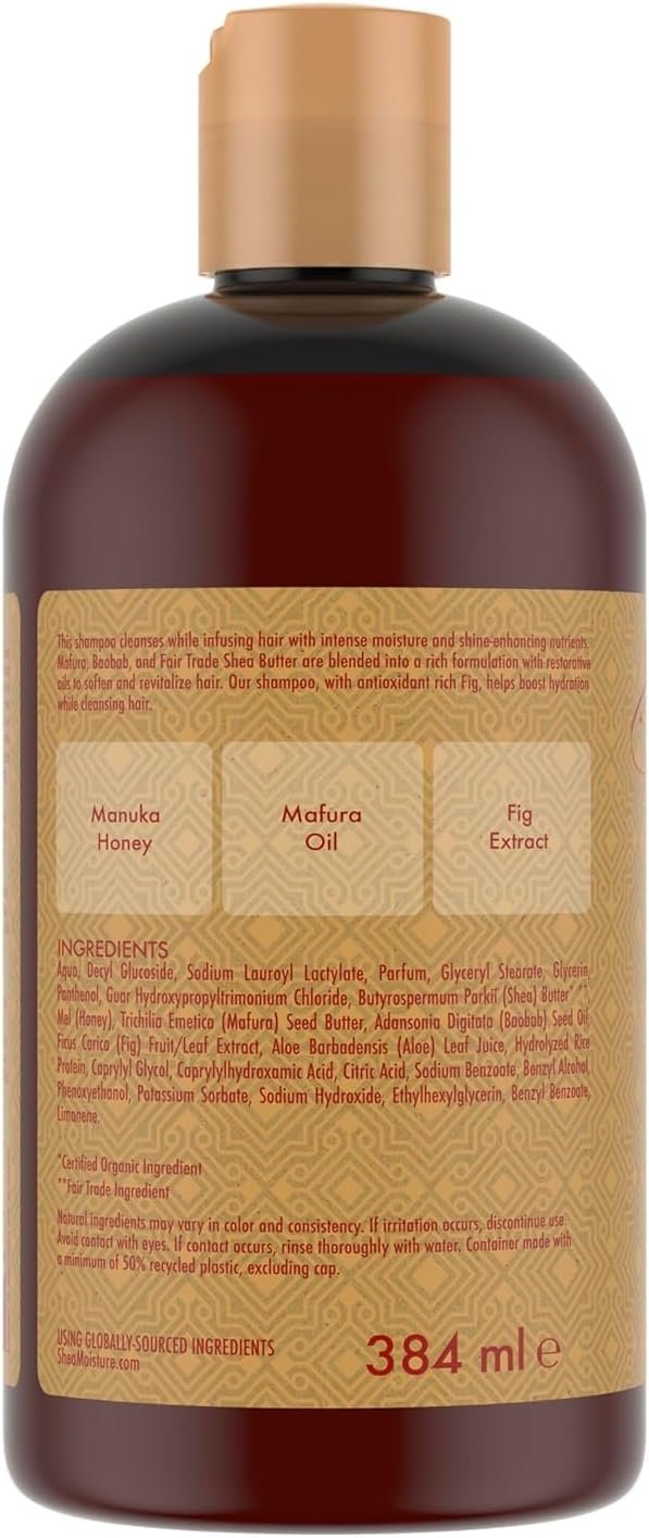 SHEA MOISTURE Manuka Honey & Mafura Oil Intensive Hydration Shampoo silicone and sulphate free shampoo for dry, damaged hair 384 ml - Image 3