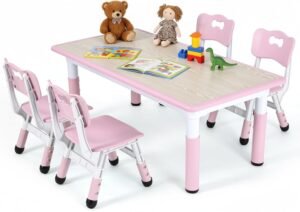 MAMIZO Kids Table and 4 Chairs Set,...