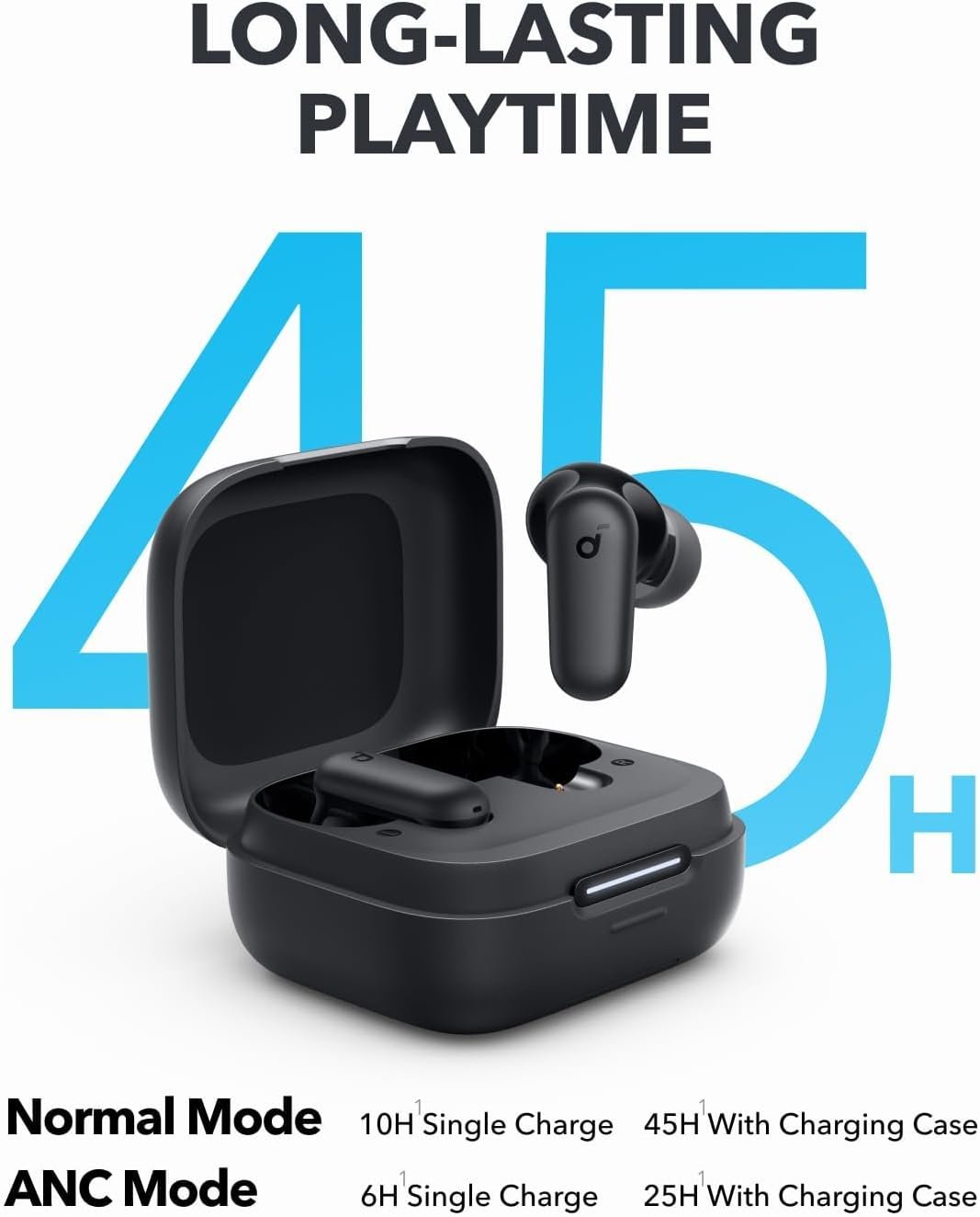 soundcore P30i by Anker Noise Cancelling Earbuds, Strong and Smart Noise Cancelling, Powerful Bass, 45H Playtime, 2-in-1 Case and Phone Stand, IP54, Wireless Earbuds, Bluetooth 5.4, App Control - Image 5