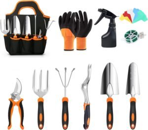 Garden Tool Set, 11 Pieces Aluminum...