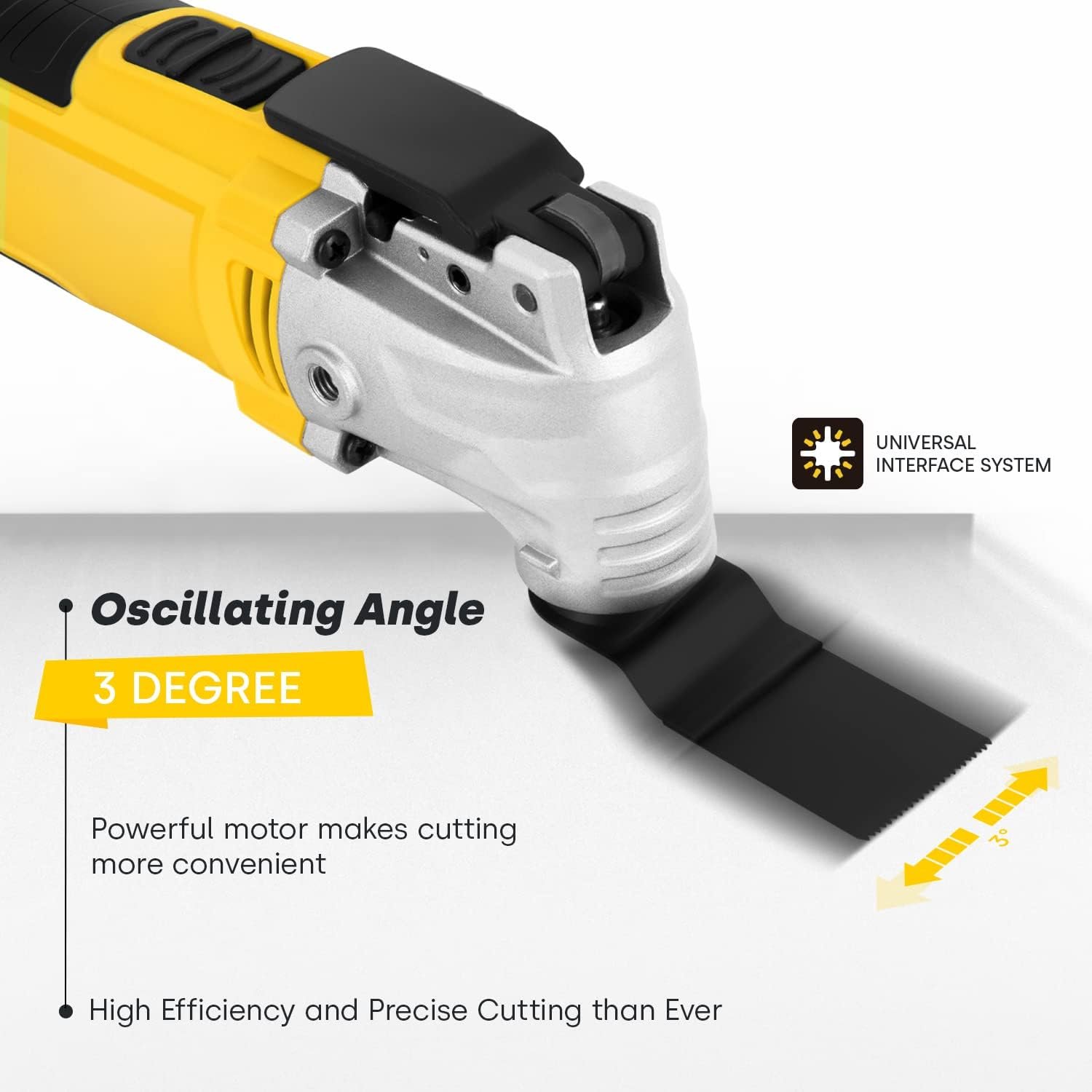 Enventor Oscillating Multi Tools, 300W 15000-22000 OPM Electric Corded Multi Tool, 6 Variable Speeds, 3°Oscillation Angle, Quick-fit Blade Design, with 28pcs Accessories for Cutting, Sanding, Scraping - Image 4