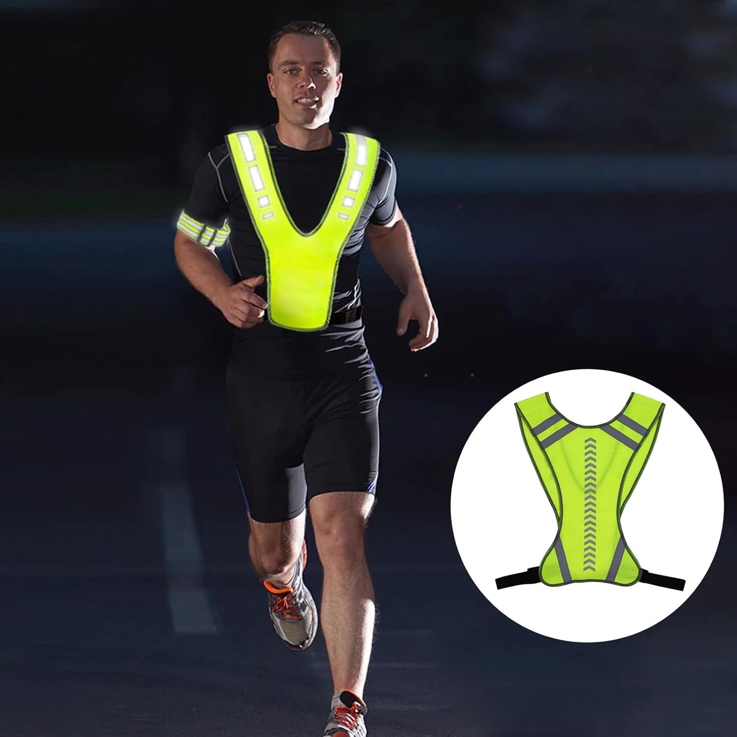 RUNQIN Hi Vis Reflective Running Gears with Pocket, Top Reflector Safety Vest High Visibility for Men Women, Breathable Reflectors Clothing, Adjustable Safety Warning Vest for jogging Hiking Cycling - Image 6
