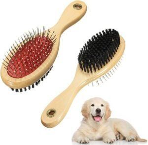 Wooden Double Sided Dog Brush ̵...