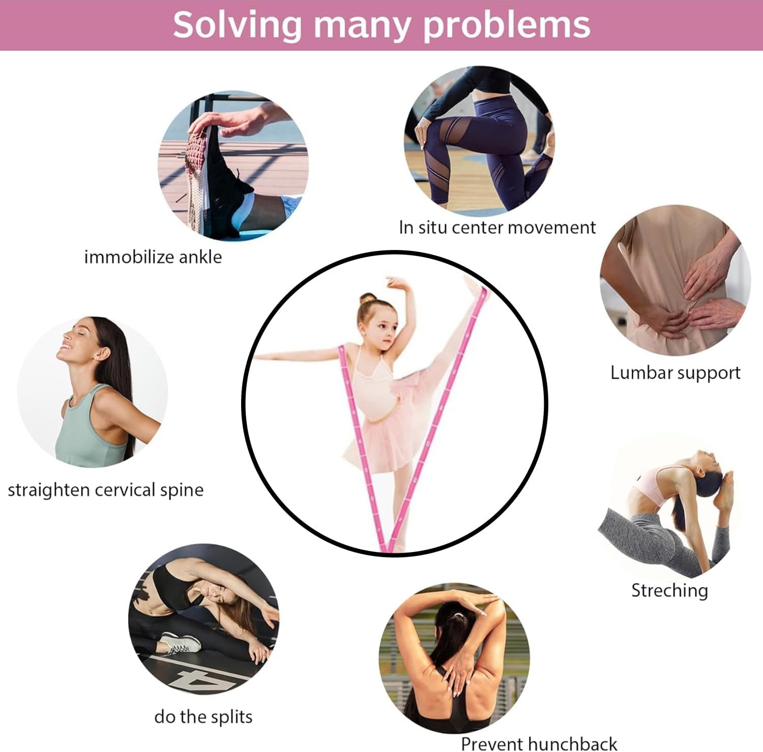 Stretch Strap,Kids Stretch Band,Resistance Bands for Gymnastics Training,Yoga,latin Exercise Trainer - Image 5