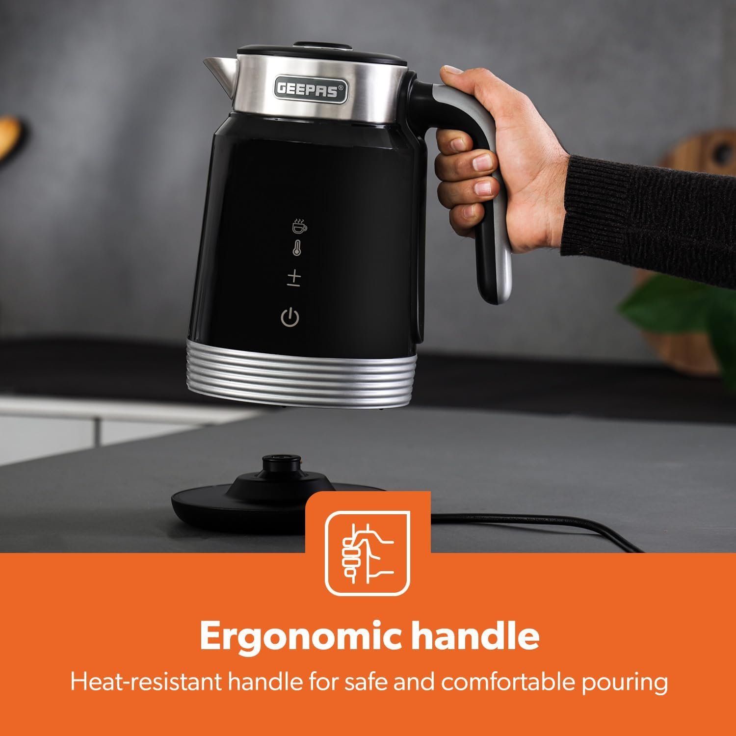 GEEPAS Digital Electric Kettle | 1.7L Wifi Tuya Smart App Control Alexa Google Voice Compatible Digital Display Auto Shut Off Cool Touch Stainless Steel Strix controller | 2 Year Warranty 2200W Black - Image 8