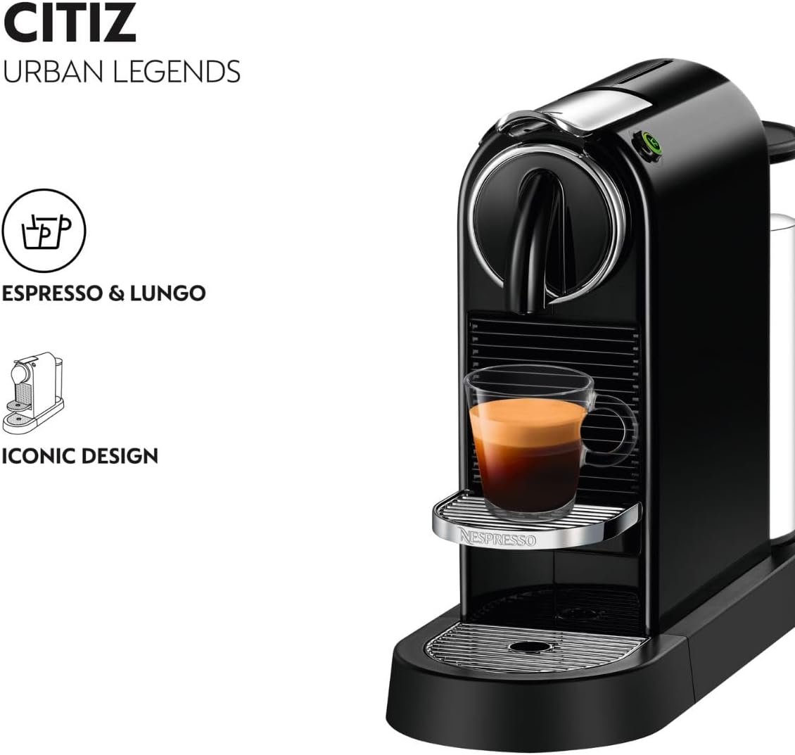 Nespresso Citiz Coffee Machine by De'Longhi for Original Coffee Pods, Italian Inspired Espresso, Quality Coffee, Starter Capsule Set Included, EN167.B, Black - Image 3