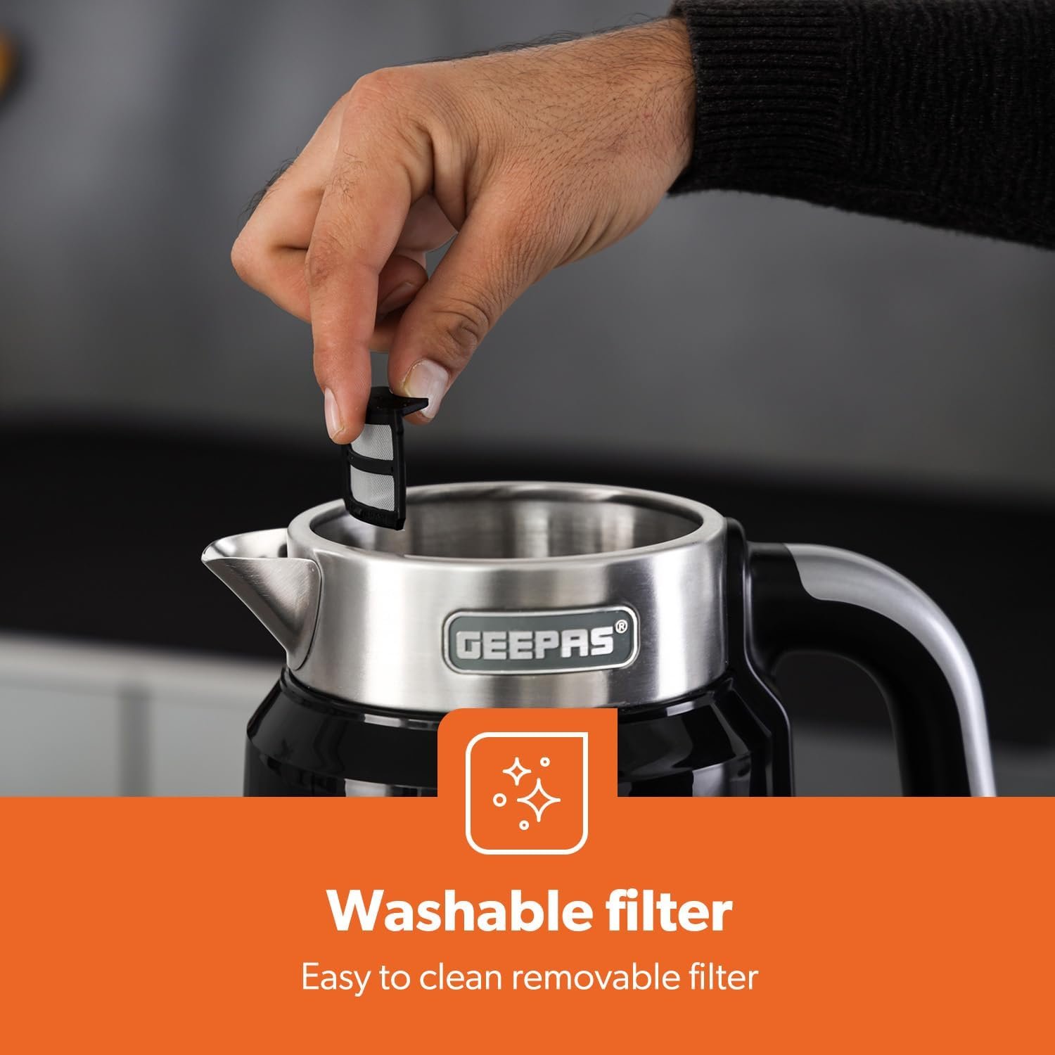 GEEPAS Digital Electric Kettle | 1.7L Wifi Tuya Smart App Control Alexa Google Voice Compatible Digital Display Auto Shut Off Cool Touch Stainless Steel Strix controller | 2 Year Warranty 2200W Black - Image 7
