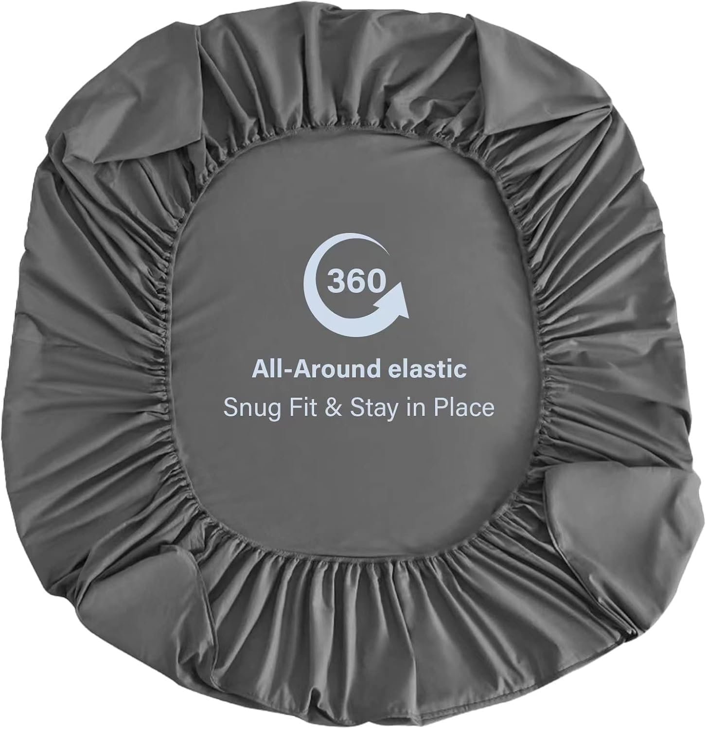 LuxClub SuperKing Fitted Sheet Bedding with 40cm Depth, Extra Deep Soft Cooling Bed Sheets Microfiber Fabric Ease Care Soft & Comfortable Fade Resistant - Grey, Super King - Image 7