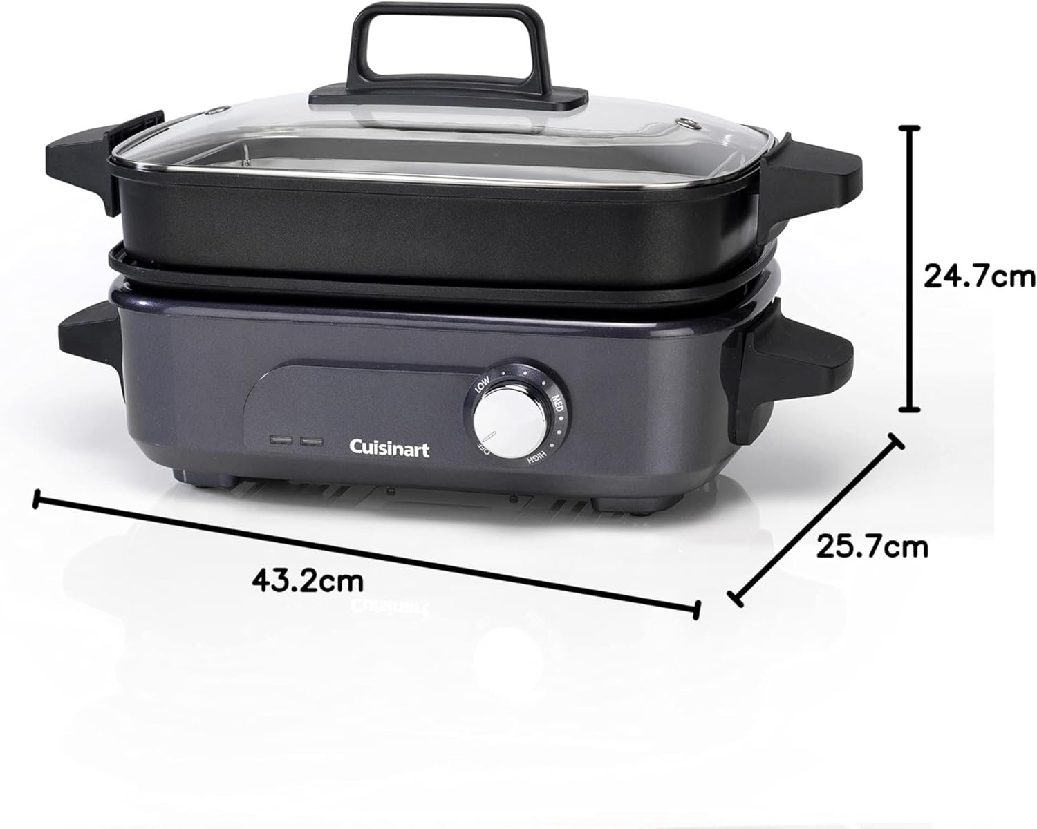 Cuisinart Cook In 5 in 1 Multi Cooker, Grill, Sear, Steam, Simmer and Slow Cooker, Non-Stick, Interchangeable plates and pans, Stackable, easy storing, Energy efficient, Midnight Grey - Image 10