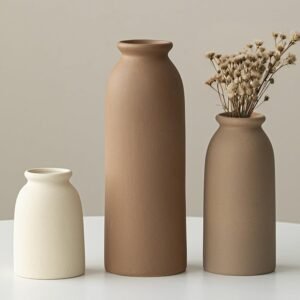 Set of 3 Small Ceramic Vases for Ho...