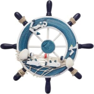 Garneck Blue Wooden Rudder Wall Dec...