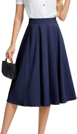 DRESSTELLS Midi Pleated Skirt for W...