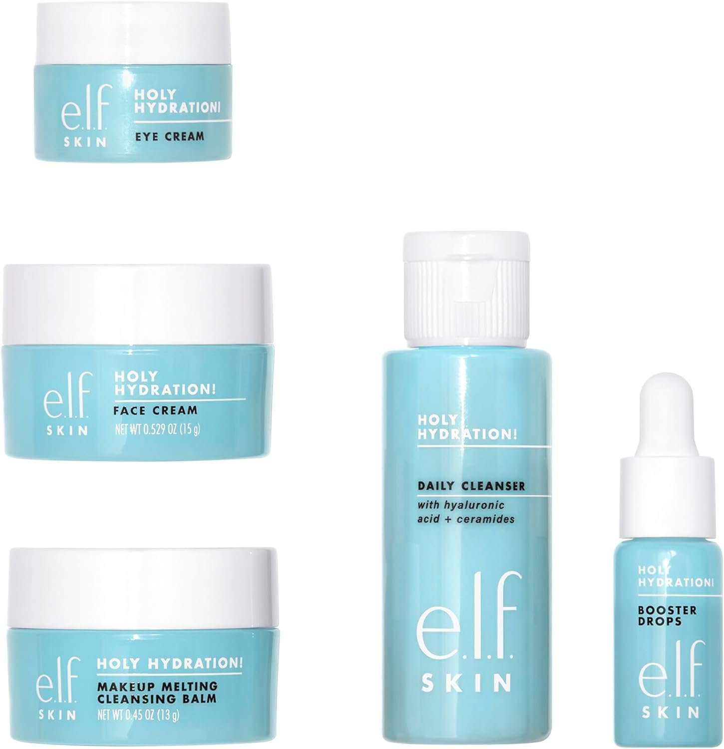 e.l.f. SKIN Hydrated Ever After Skincare Mini Kit, Cleanser, Makeup Remover, Moisturiser & Eye Cream For Hydrating Skin, Airplane-Friendly Sizes - Image 3