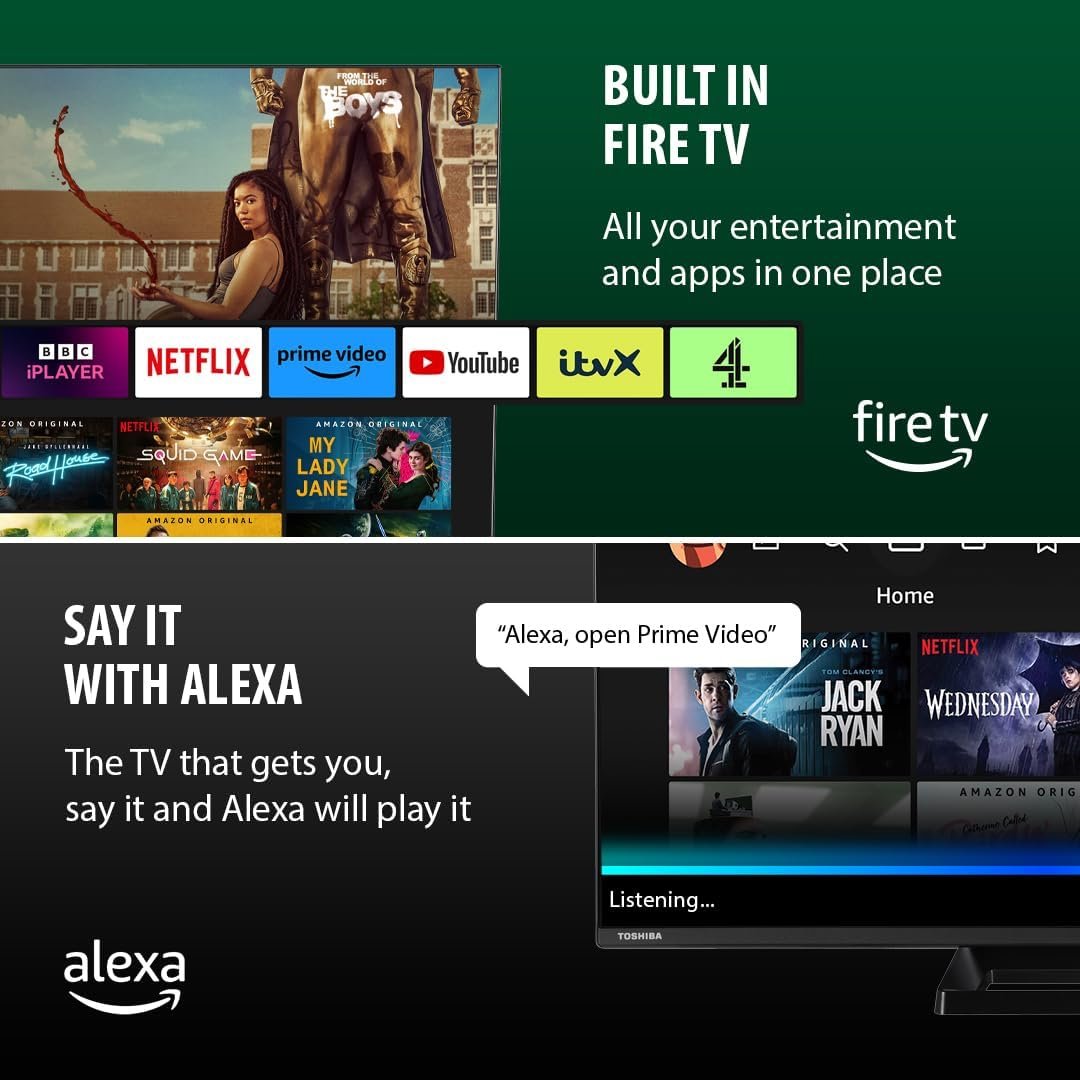 Toshiba UF3F 50 Inch Fire 4K HDR TV, TRU Picture Engine, HDR10, Dolby Vision & Atmos, Sound by Onkyo, DTS Virtual X, Alexa Voice Remote - Image 4