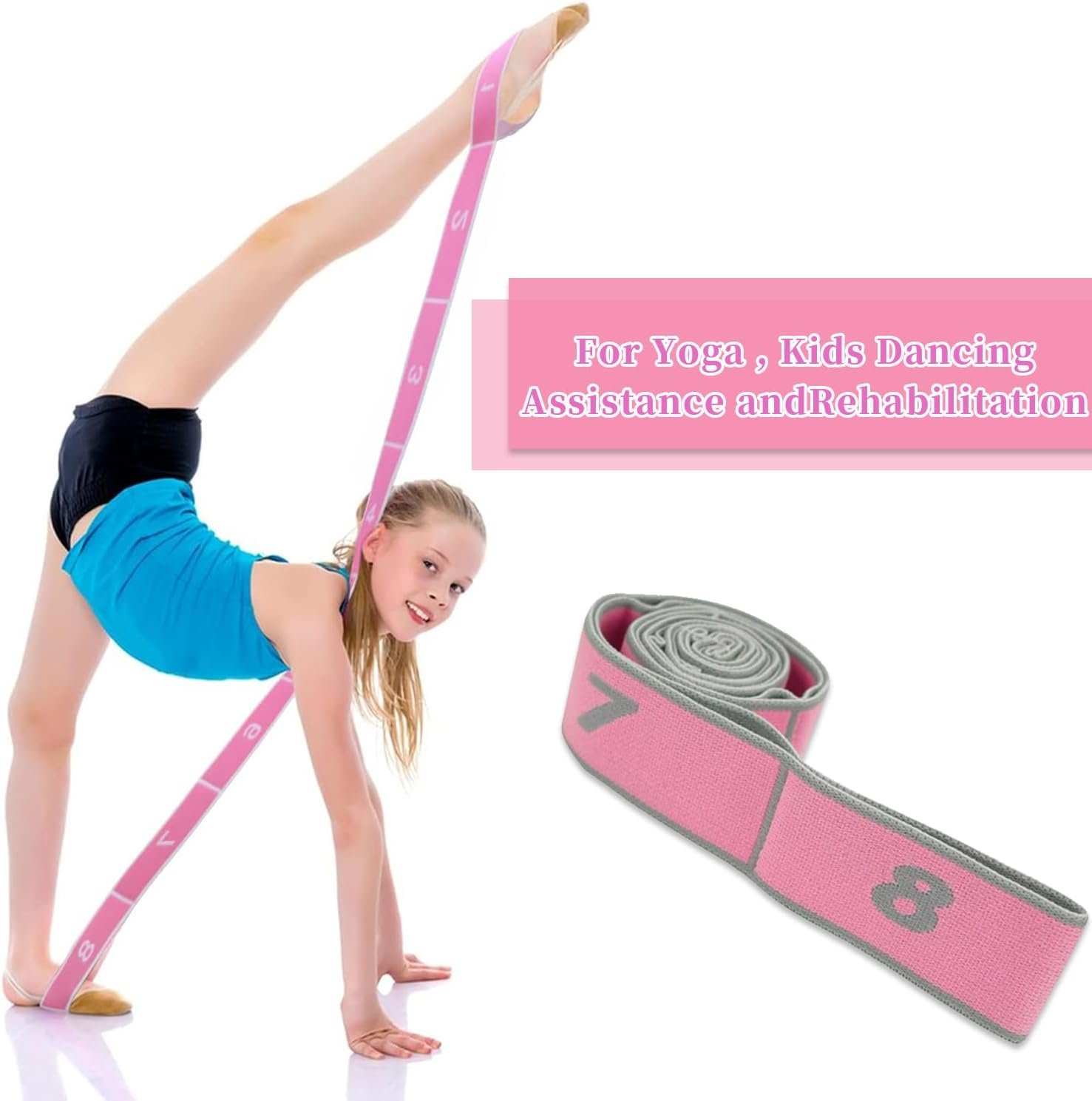 Stretch Strap,Kids Stretch Band,Resistance Bands for Gymnastics Training,Yoga,latin Exercise Trainer - Image 4