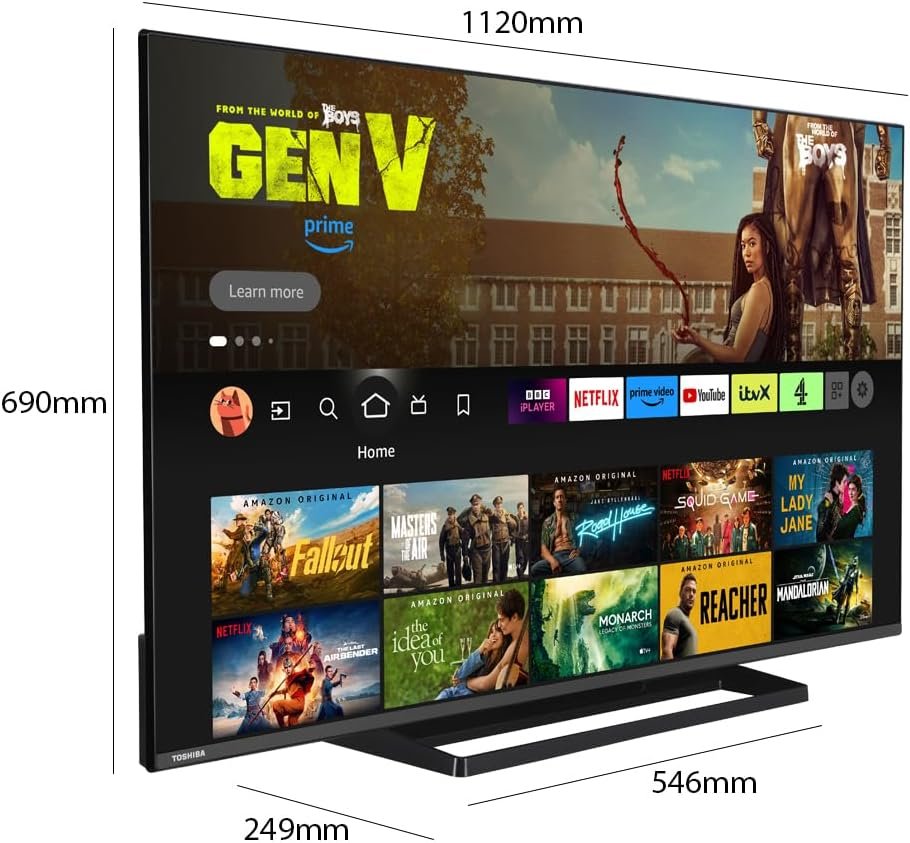 Toshiba UF3F 50 Inch Fire 4K HDR TV, TRU Picture Engine, HDR10, Dolby Vision & Atmos, Sound by Onkyo, DTS Virtual X, Alexa Voice Remote - Image 3