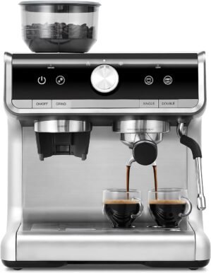 Espresso Coffee Machine with Grinde...