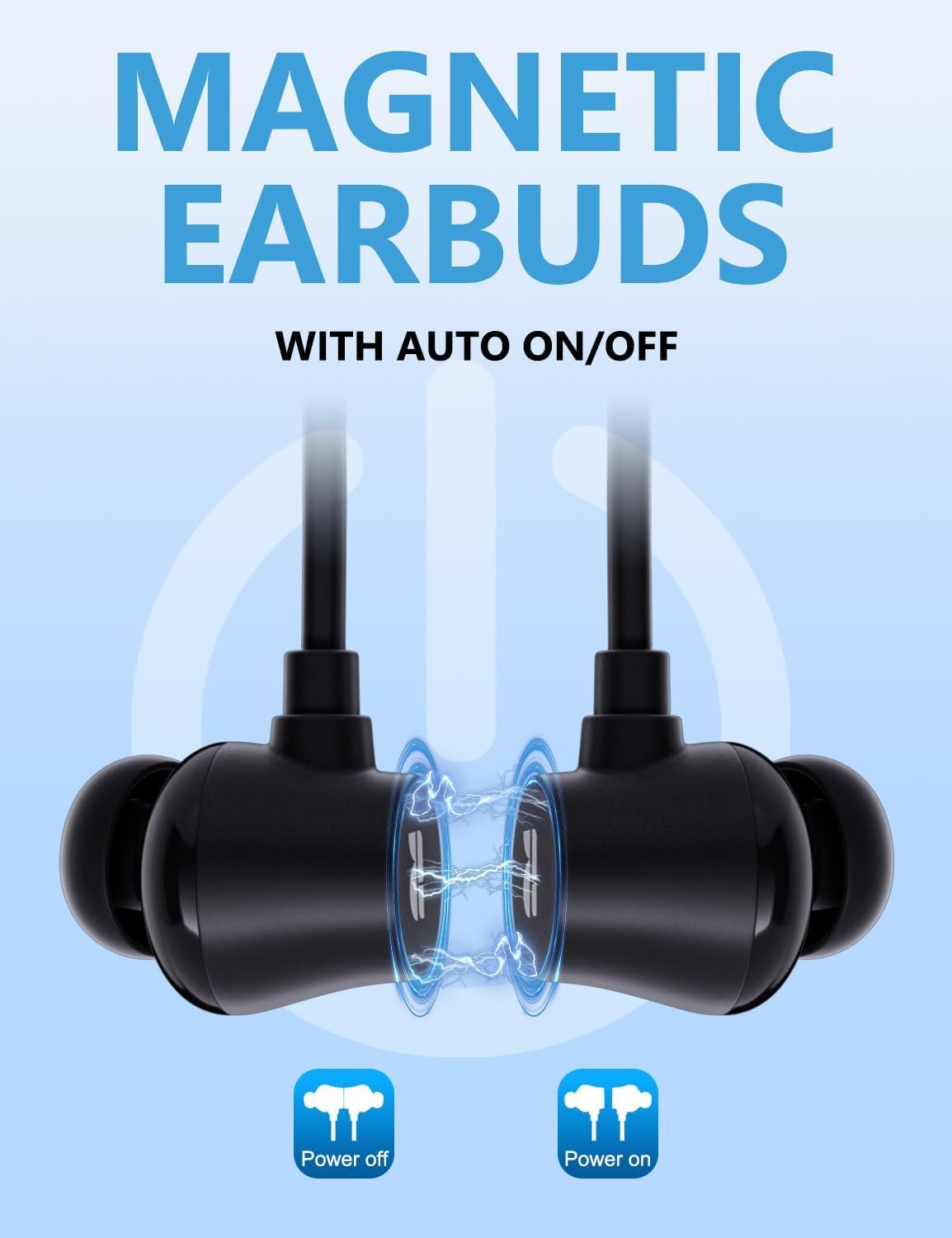 Rythflo Active Noise Cancelling Headphones, 60Hrs Playtime, Wireless In Ear Neckband Bluetooth Earphones with 3 AI Mics ENC, V5.3 Magnetic Earbuds, Multipoint Connection Earphones(Glossy Black) - Image 4