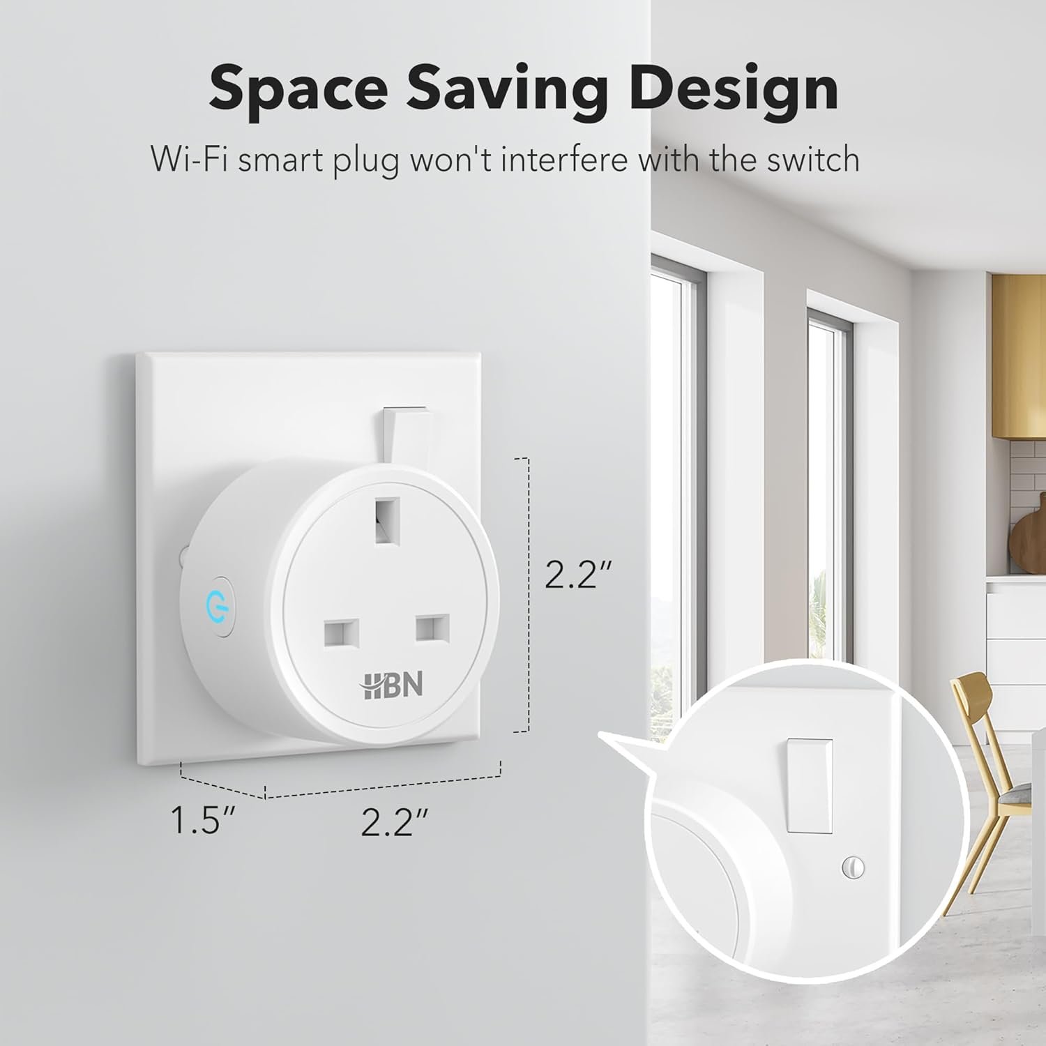 HBN Smart Plug WiFi Socket Work with Alexa Echo and Google Home, Smart Timer Plug, No Hub Required, 2.4Ghz Only (13A/3120W,4 Pack) - Image 6