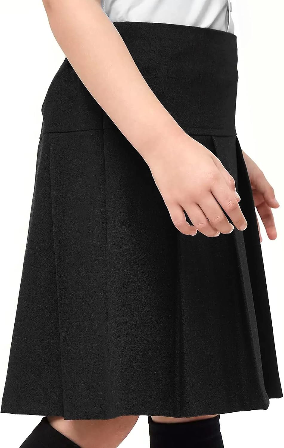 Girls/Women Round Skirts High Waist Pleated Drop Waist School Office Casual Skirt - Image 3