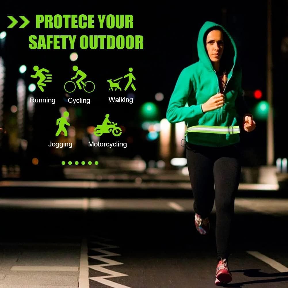 Reflective Running Gear, High Visibility Safety Reflective Sash with Buckle, Adjustable Reflective Belt Running Vest with 4 Reflective Armbands for Night Walking Cycling Running Accessories - Image 7