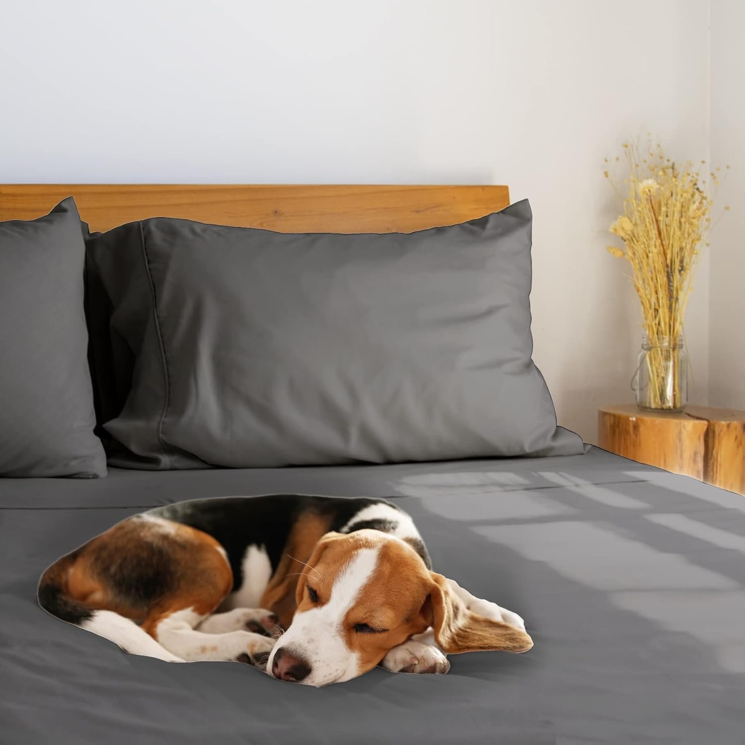 LuxClub SuperKing Fitted Sheet Bedding with 40cm Depth, Extra Deep Soft Cooling Bed Sheets Microfiber Fabric Ease Care Soft & Comfortable Fade Resistant - Grey, Super King - Image 6