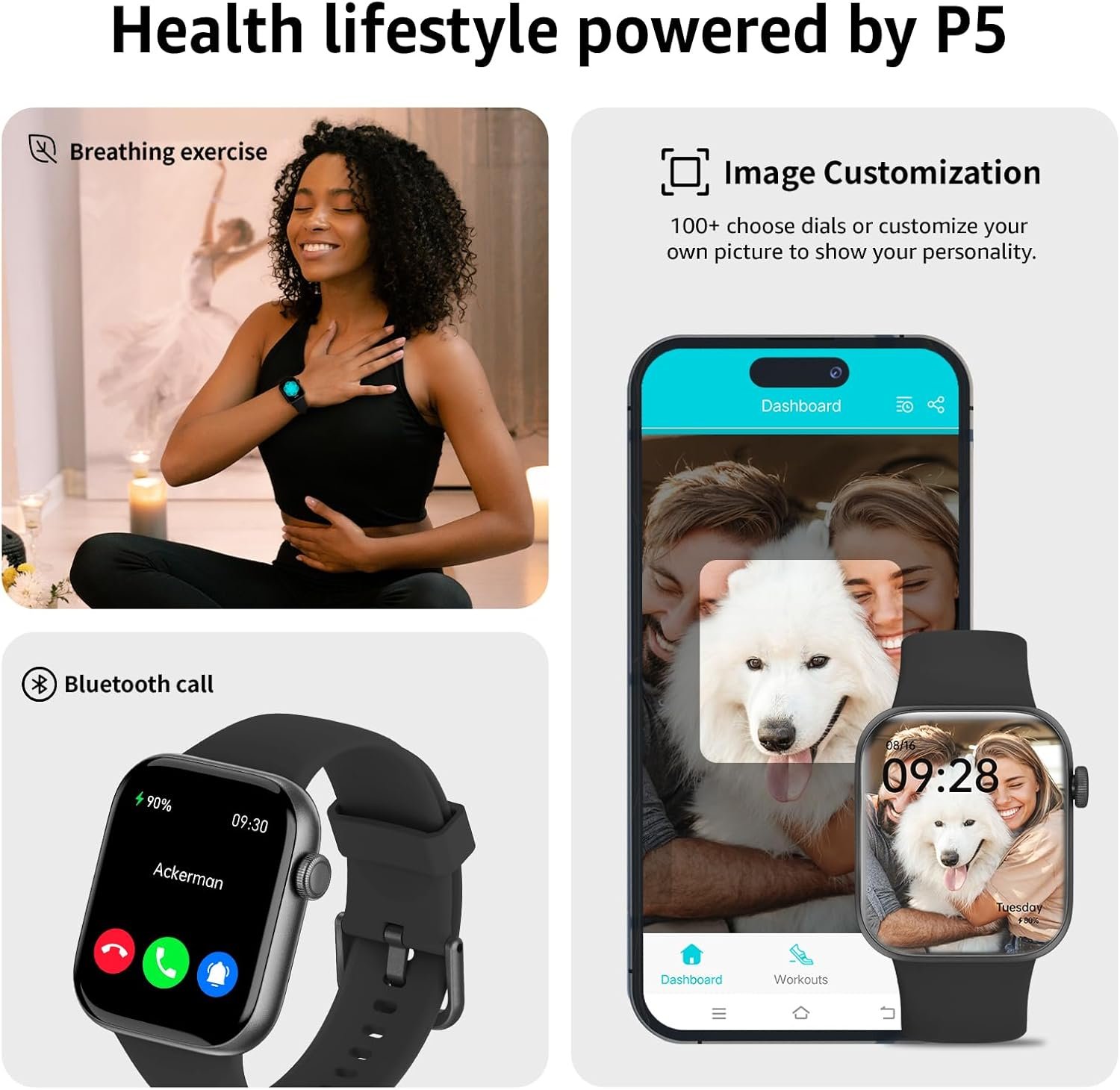 Smart Watch for Men Women Answer/Make Call, 1.85" Smartwatch, Fitness Watch with Heart Rate Blood Pressure Sleep Monitor, 140+Sports, IP68 Waterproof Step Counter Watch Compatible with Android IOS - Image 5