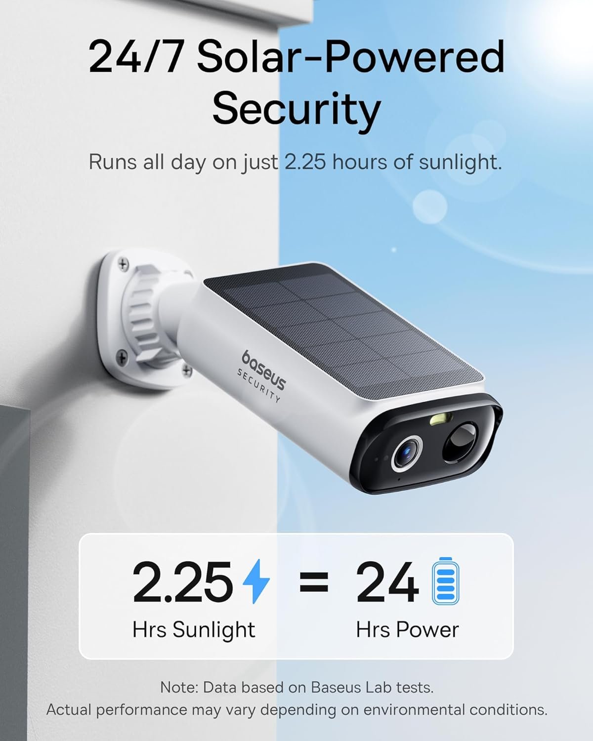 Baseus S1 Lite Solocam Solar Security Camera Outdoor Wireless, IP67 Waterproof Home Surveillance WiFi Camera, 2K 135°, Color Night Vision, AI Detection, No Monthly Fee, Works with Alexa & Google - Image 2