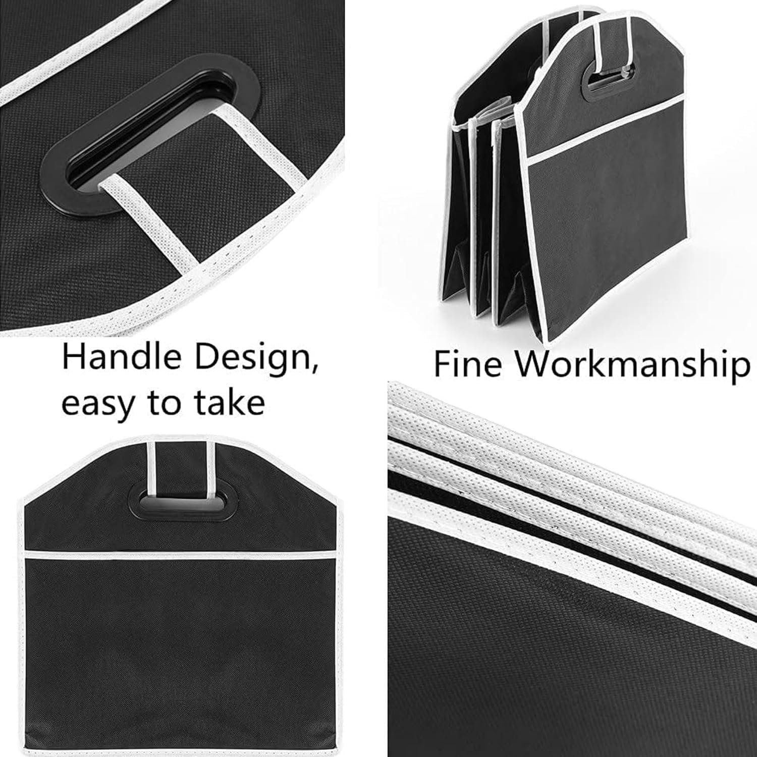 Car Trunk Organizer, Foldable Storage Organizer with 3 Compartments, Storage Box for Auto, Portable Waterproof Bag for Cargo Trunk, Car Accessories Universal for SUV, Truck, Van - Image 7