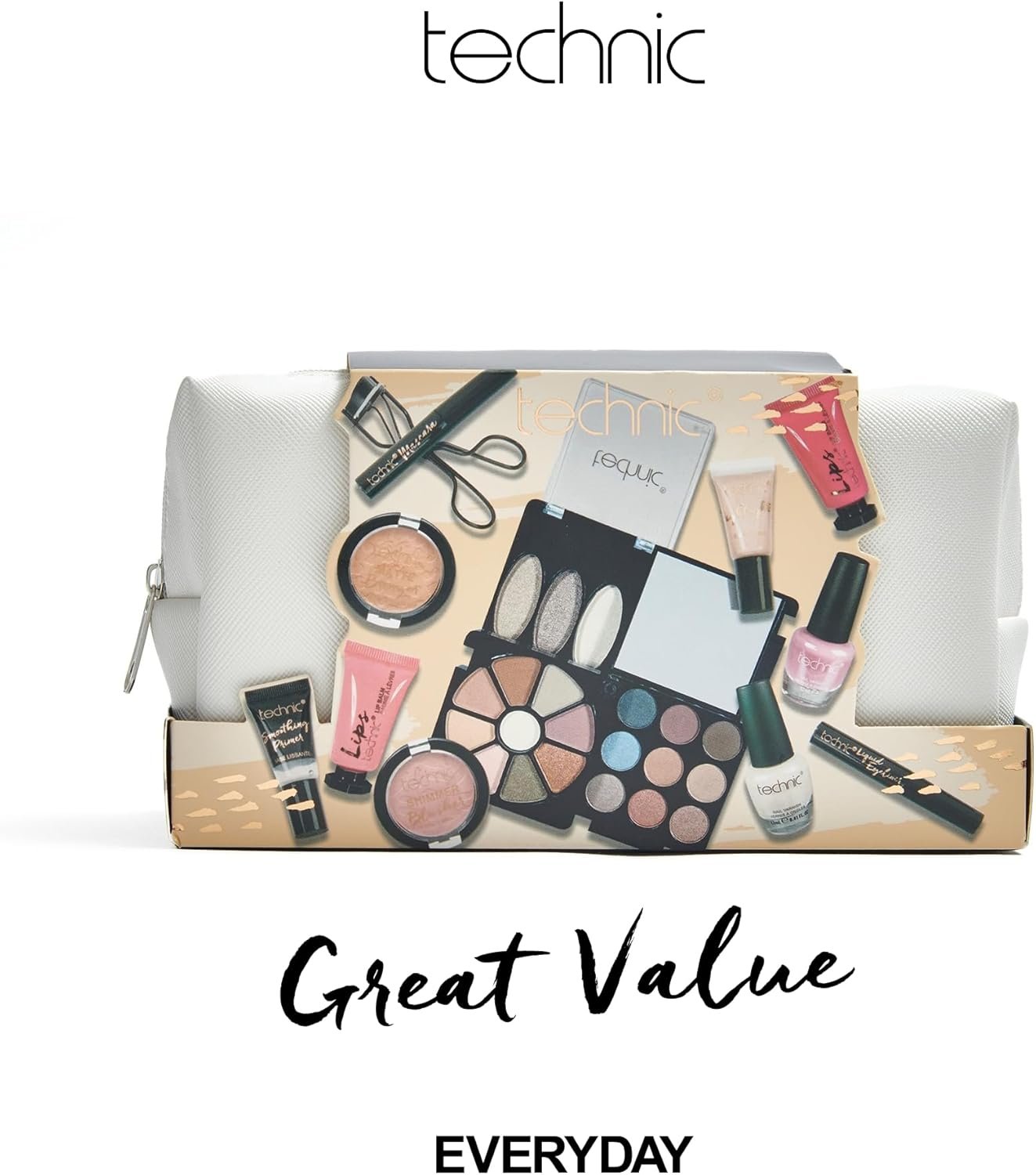 Technic Cosmetic Bag Set - Full Make Up Kit - 14 Mini Essentials for Eyes, Lips, Face & Nails In a Portable Storage Bag - Perfect For Overnight Trips and Holidays - Vegan and Cruelty Free - Image 5