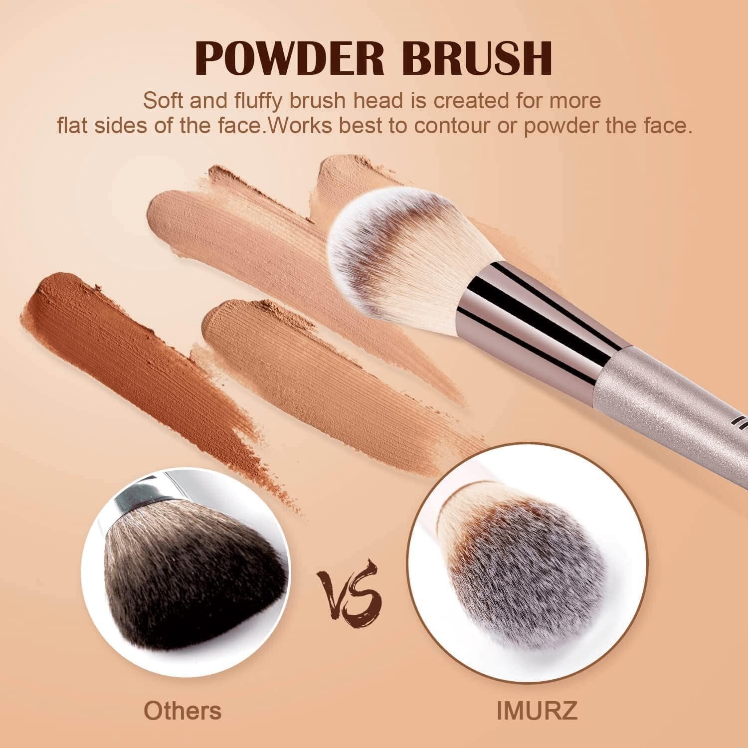 18 Pcs Makeup Brushes, Foundation brush,Professional Make Up Brushes Set Foundation Face Brush Kabuki Brush eye Makeup Brush Set, Makeup Brush Champagne Gold - Image 2