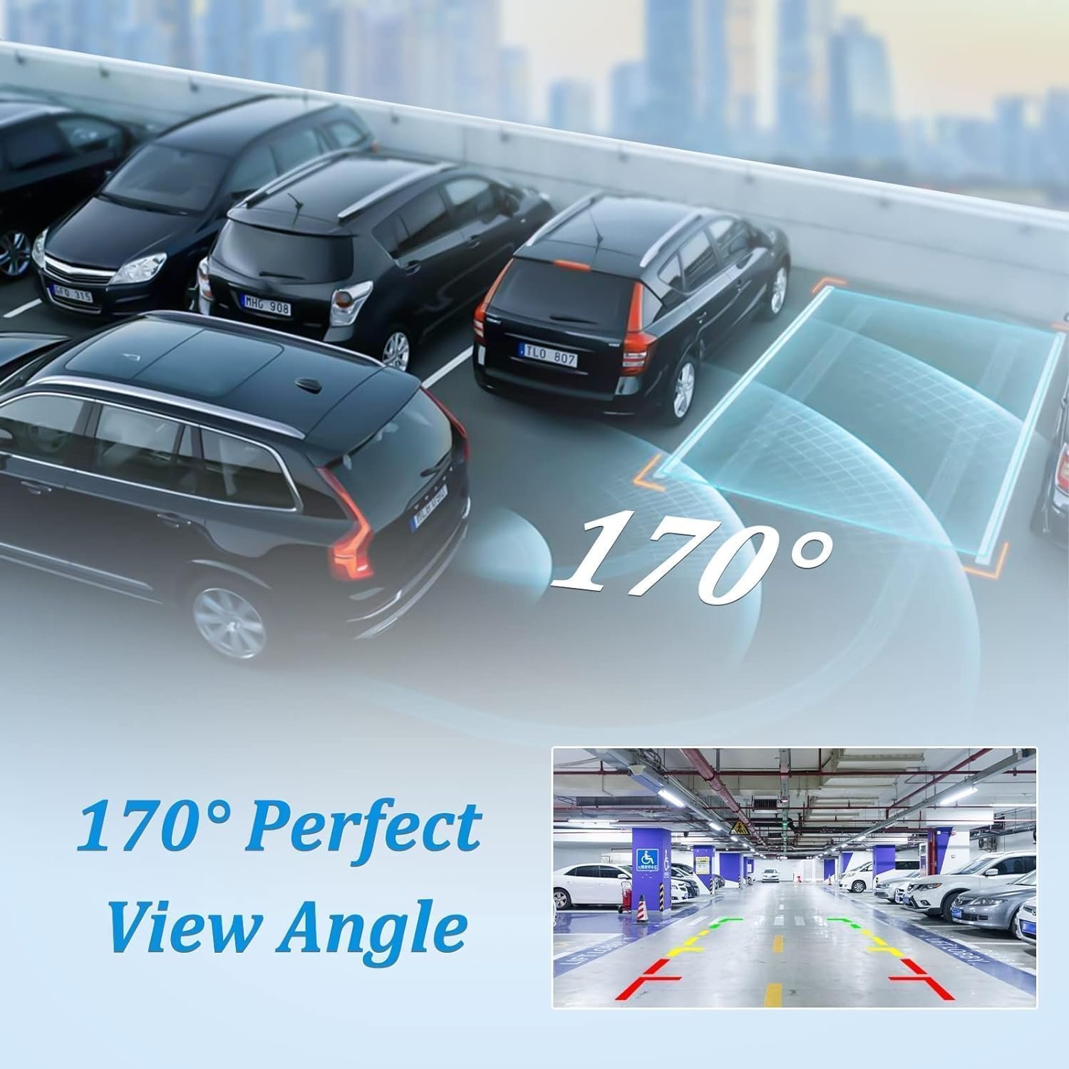 Car Backup Camera Reversing Camera with 12-LED Night Vision IP66 Waterproof Rear View Camera Wide Viewing Angle Lens Parking Camera for Cars Trucks Vans SUVs RVs Caravan - Image 5