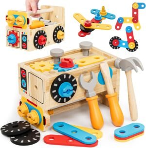 Lehoo Castle Wooden Kids Tool Set &...