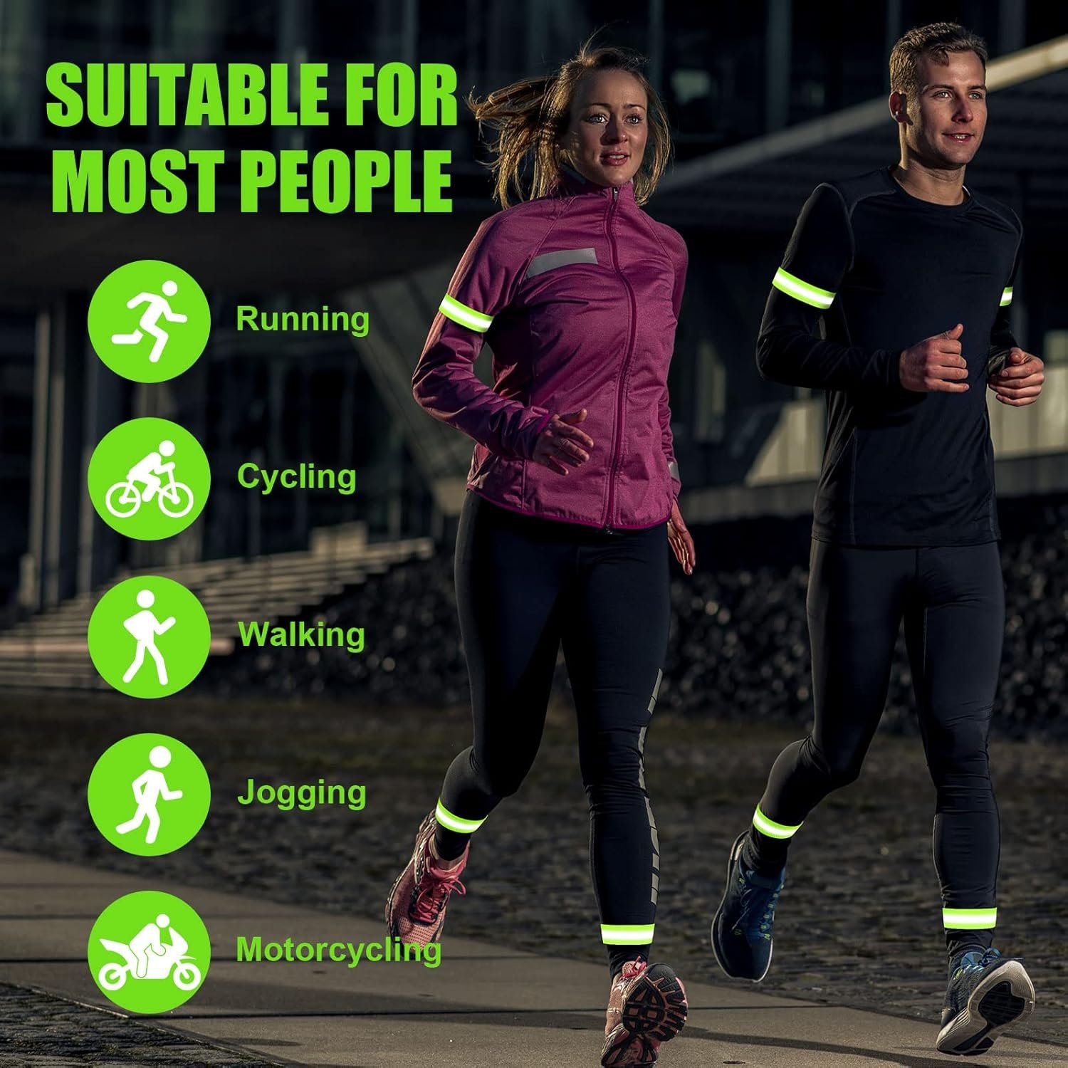 URAQT Reflective Wrist Strap, Running Safety Gear Wristbands, High Visibility Bike & Ankle Bands Reflector Armband, Self-adhesive Reflective Bands for Night Sports & Dog Walking - Image 6