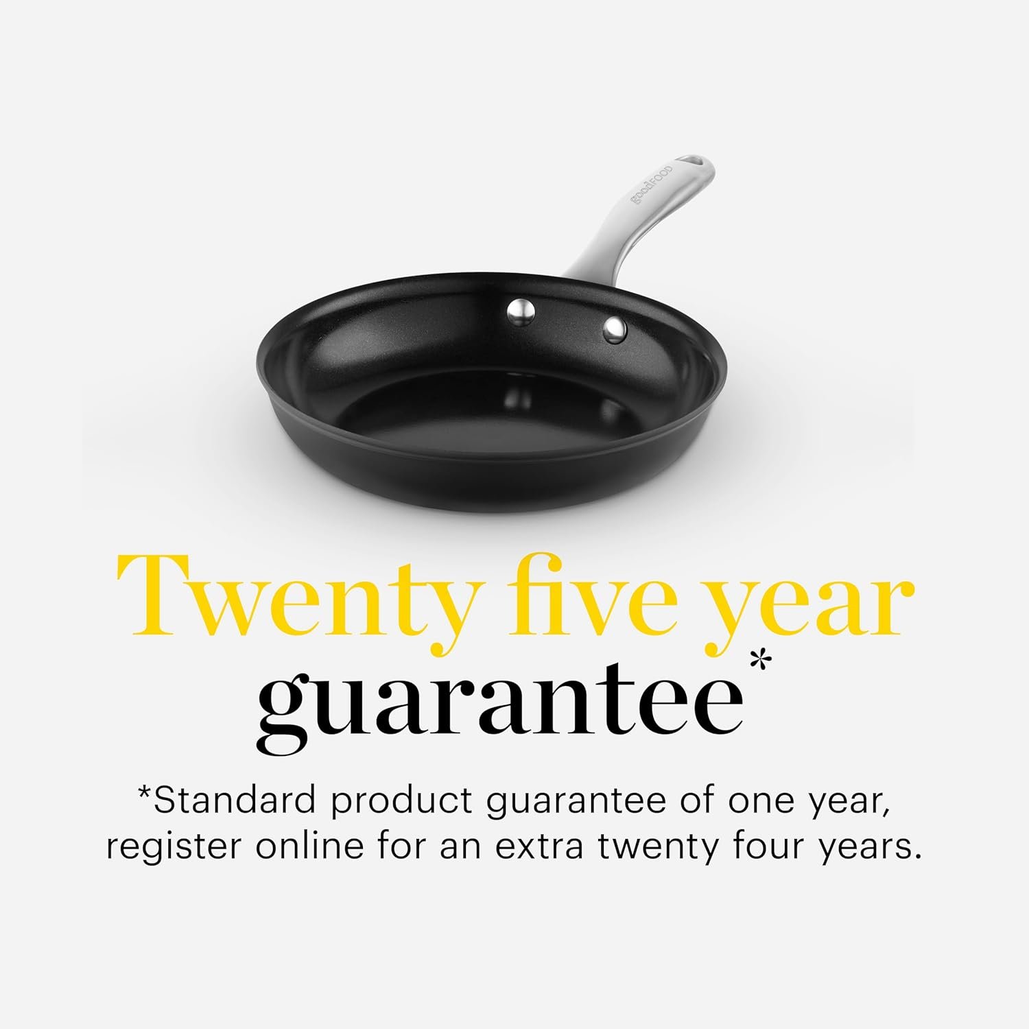 Good Food in Partnership with Tower Hard Anodised 24cm Frying Pan, 10x Stronger Superior Ceramic Non-Stick Coating, Induction Compatible, Grey - Image 7