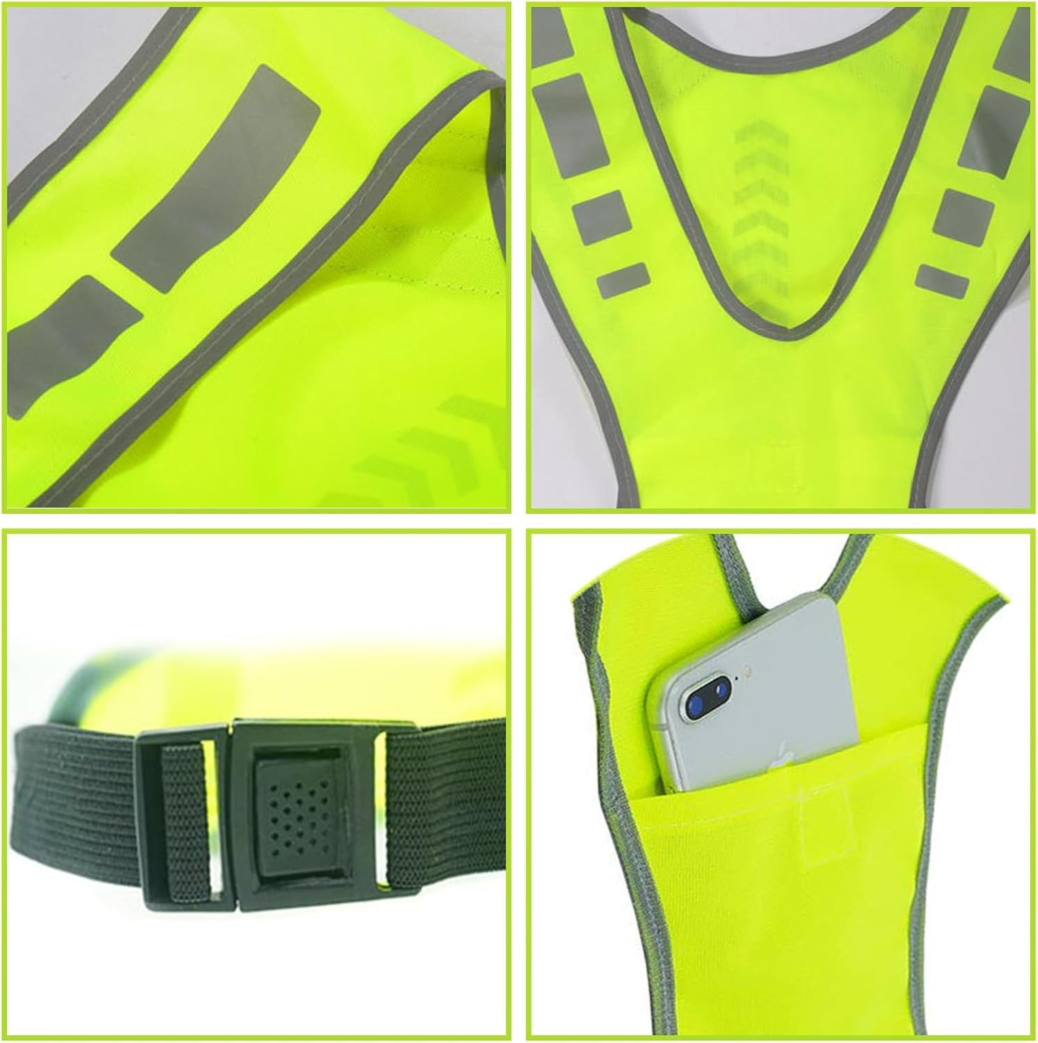RUNQIN Hi Vis Reflective Running Gears with Pocket, Top Reflector Safety Vest High Visibility for Men Women, Breathable Reflectors Clothing, Adjustable Safety Warning Vest for jogging Hiking Cycling - Image 5