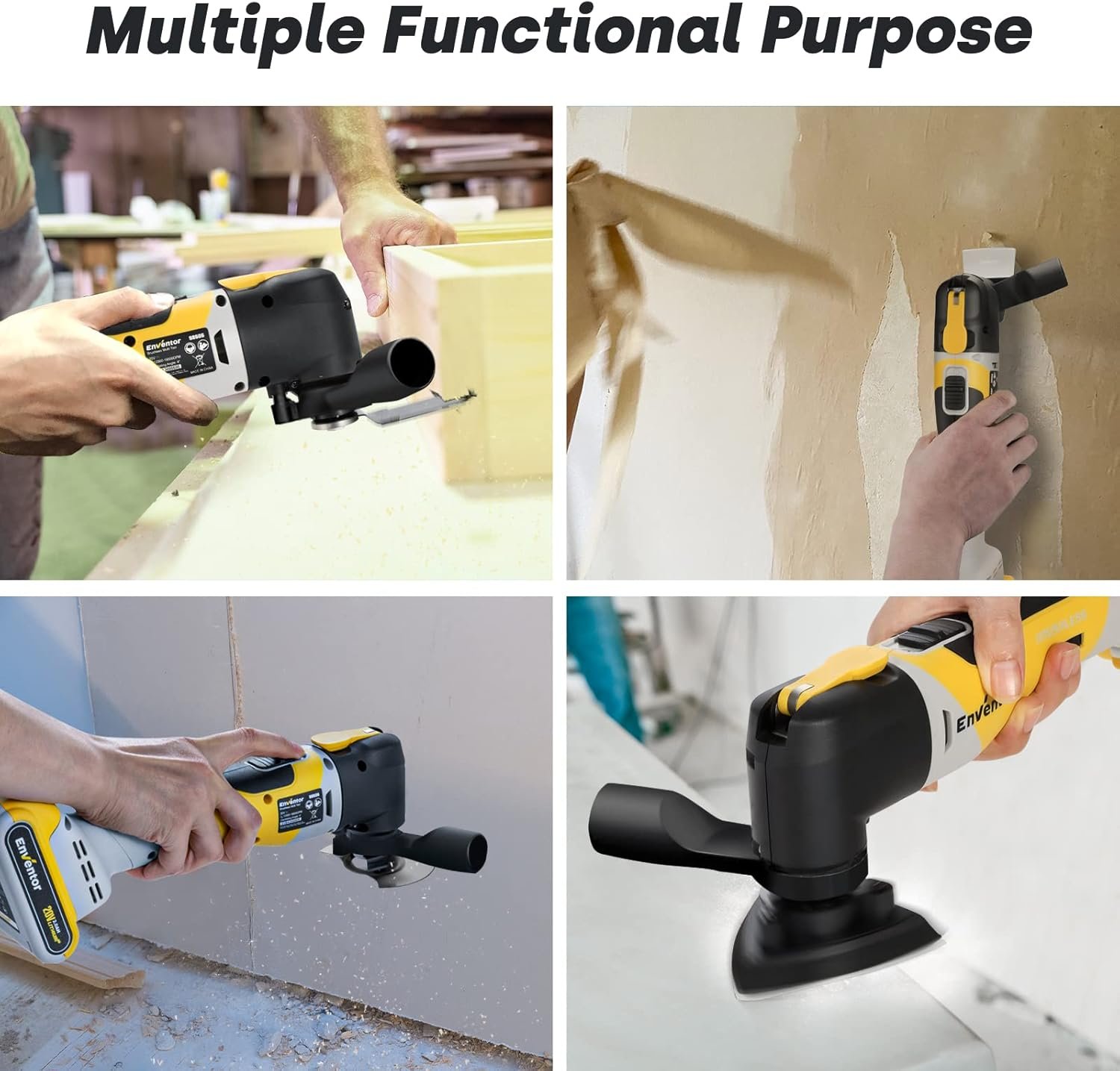 Enventor Brushless Oscillating Multi-Tool, 20V Cordless Oscillating Multi Tools with 2.0Ah Battery, 12000-19500RPM, 6 Variable Speeds, 4°Oscillation Angle, Blade Quick-Change, 28Pcs Accessories 98606 - Image 7